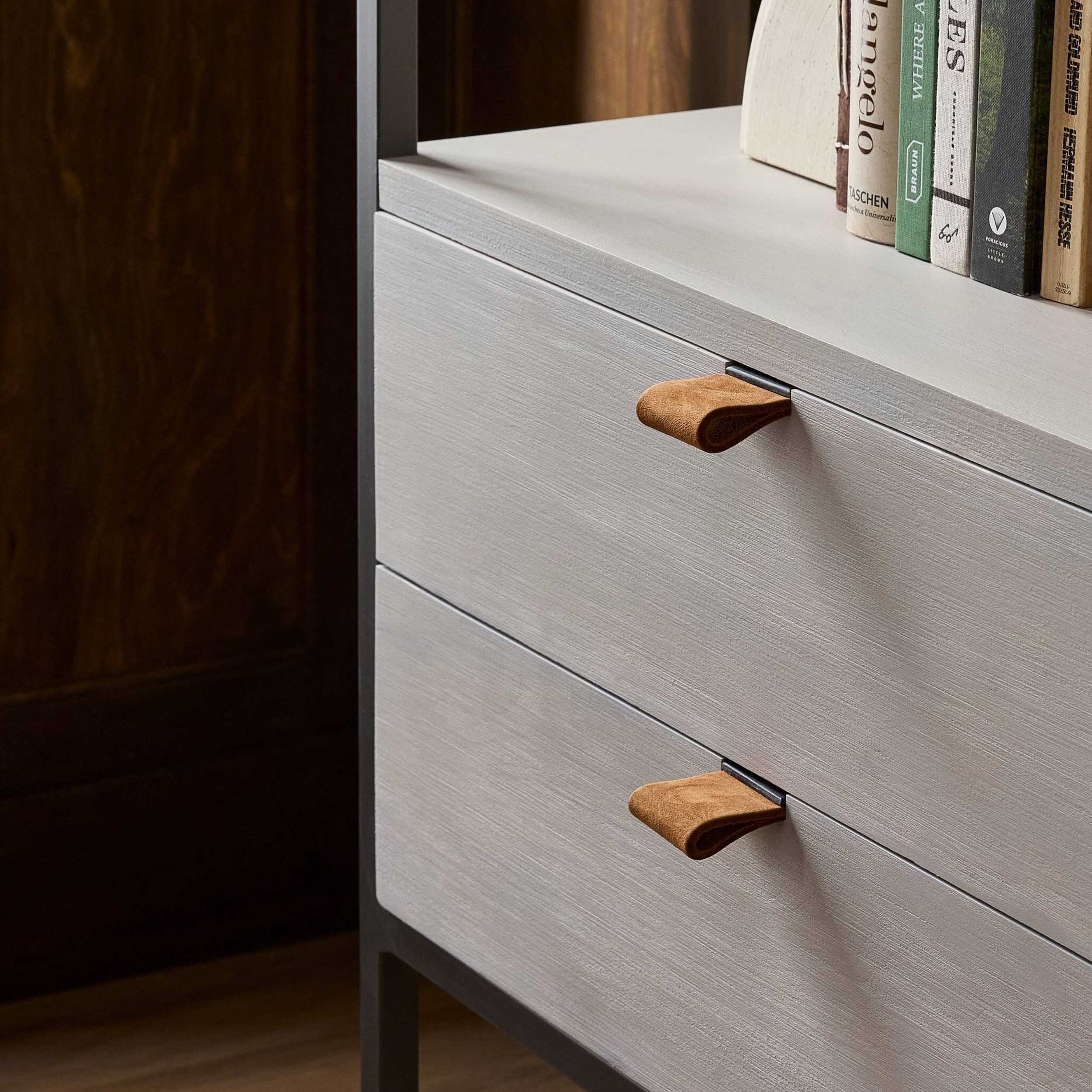 Trey Bookshelf, Natural Iron/Dove Poplar