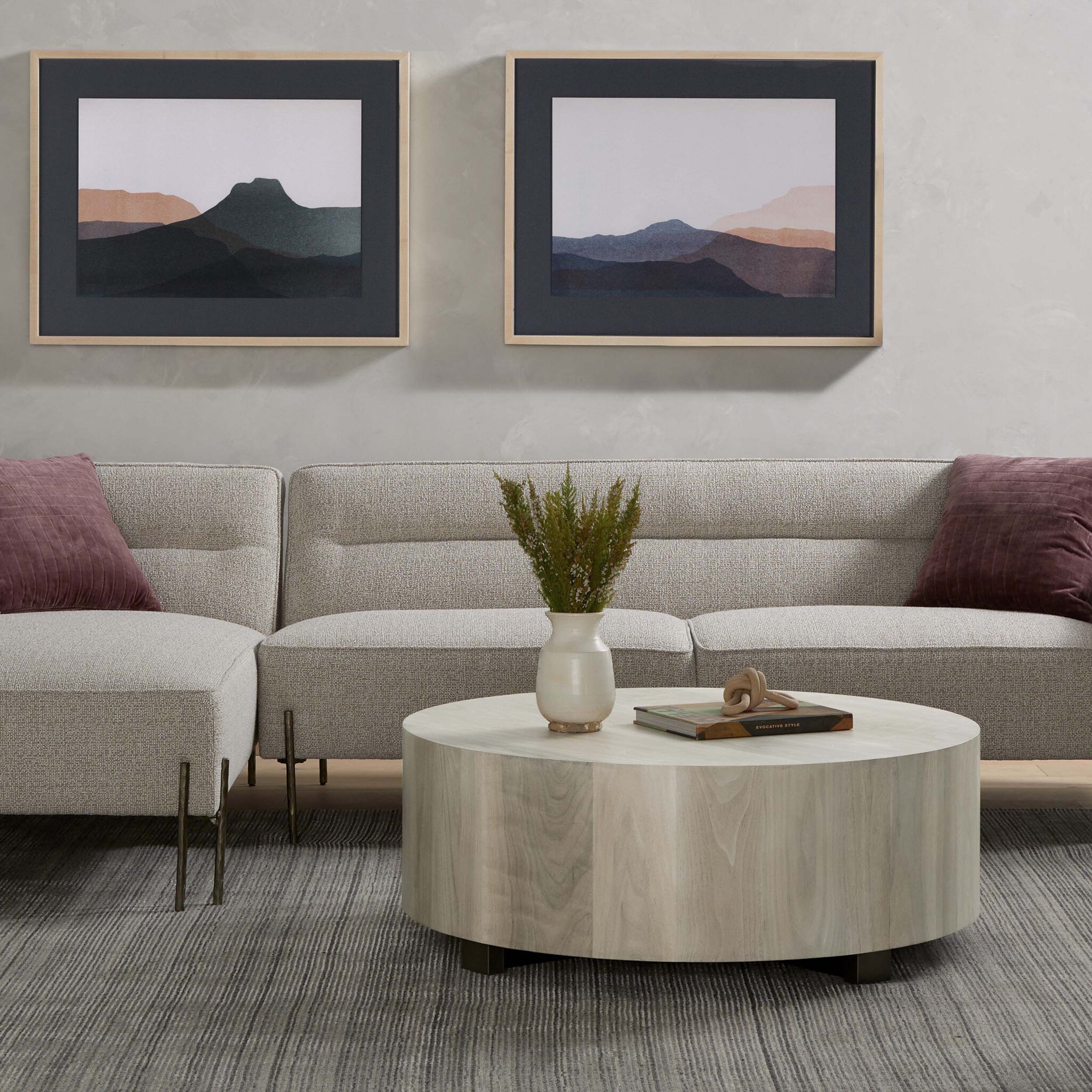 Hudson Round Coffee Table, Ashen Walnut