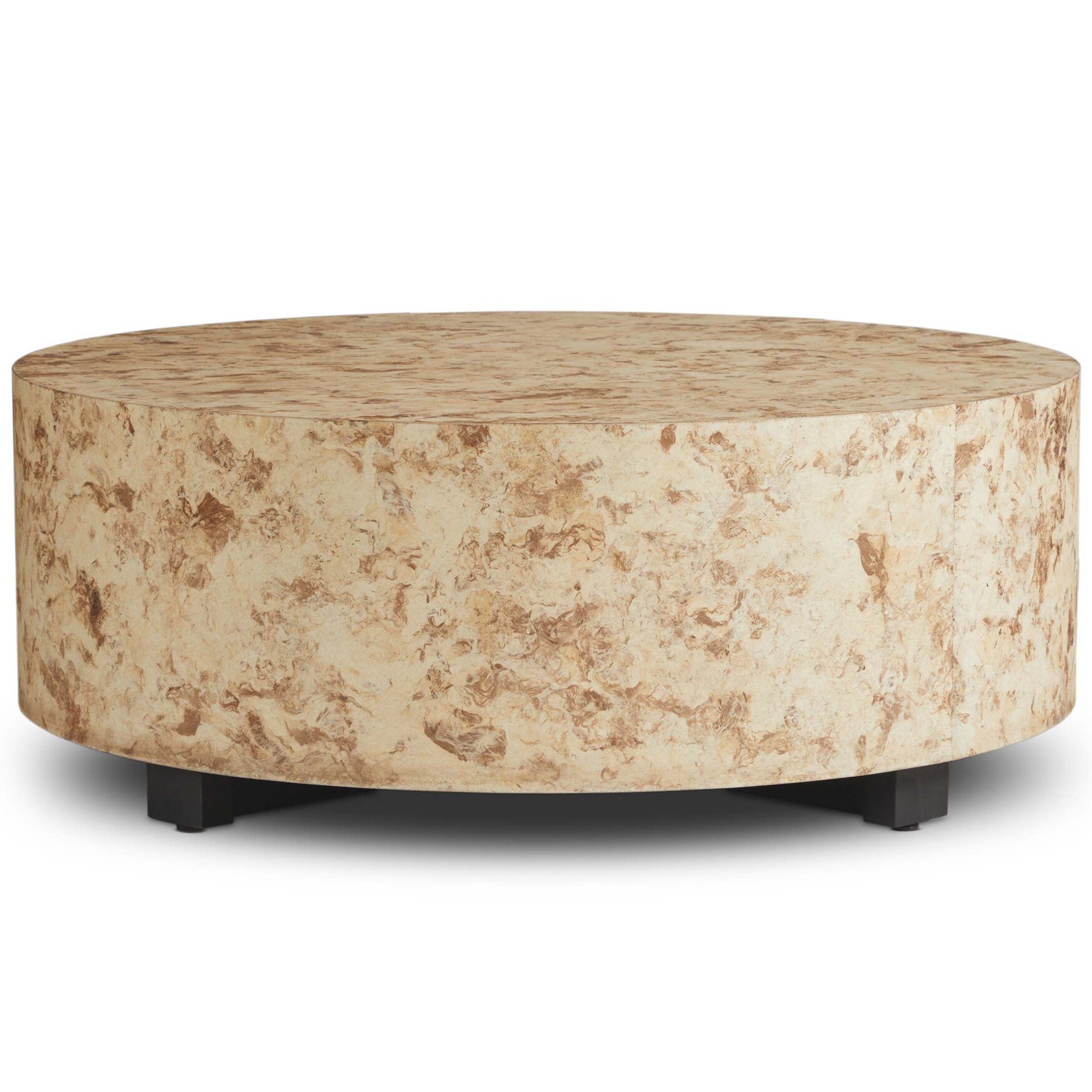 Hudson Round Coffee Table, Bark Paper