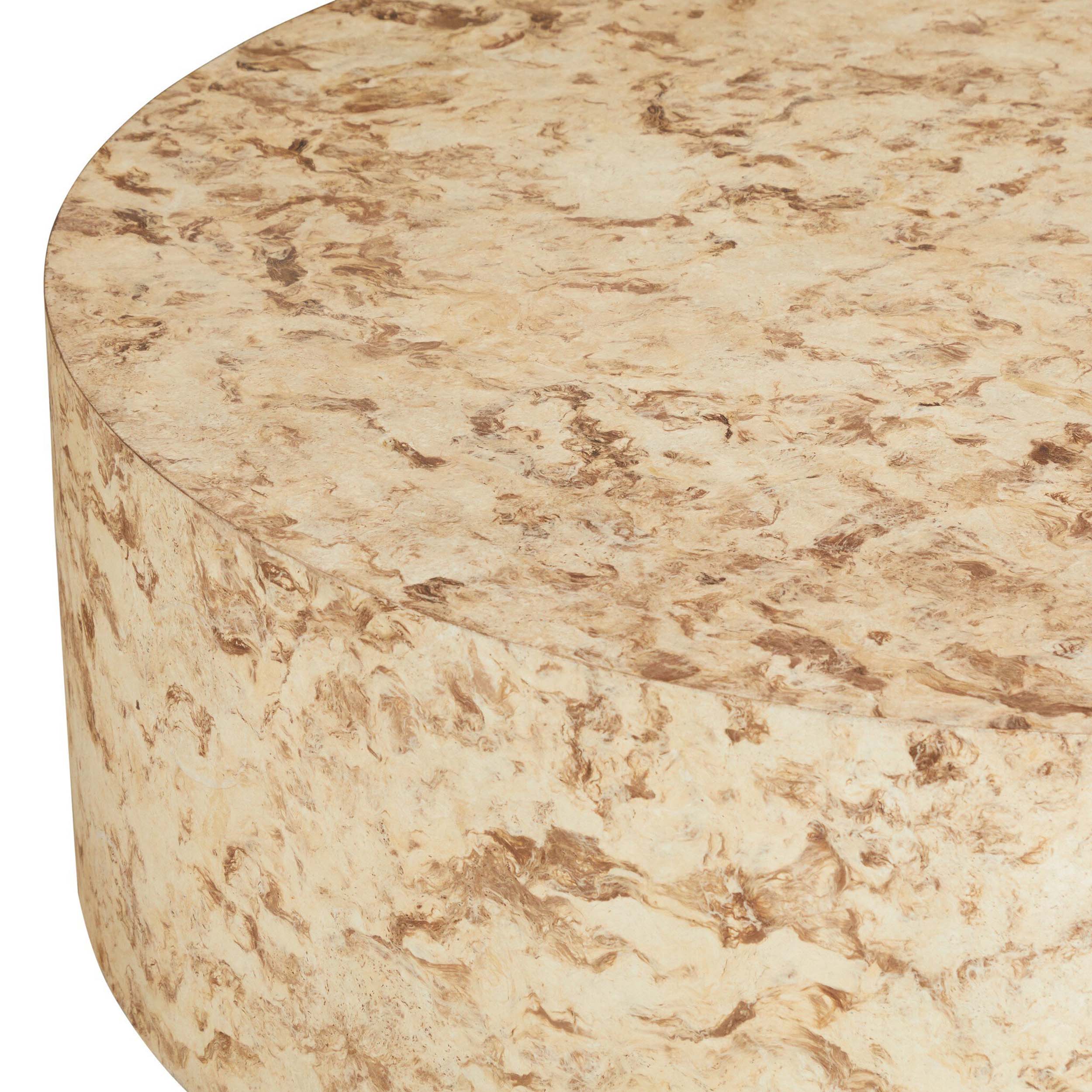 Hudson Round Coffee Table, Bark Paper