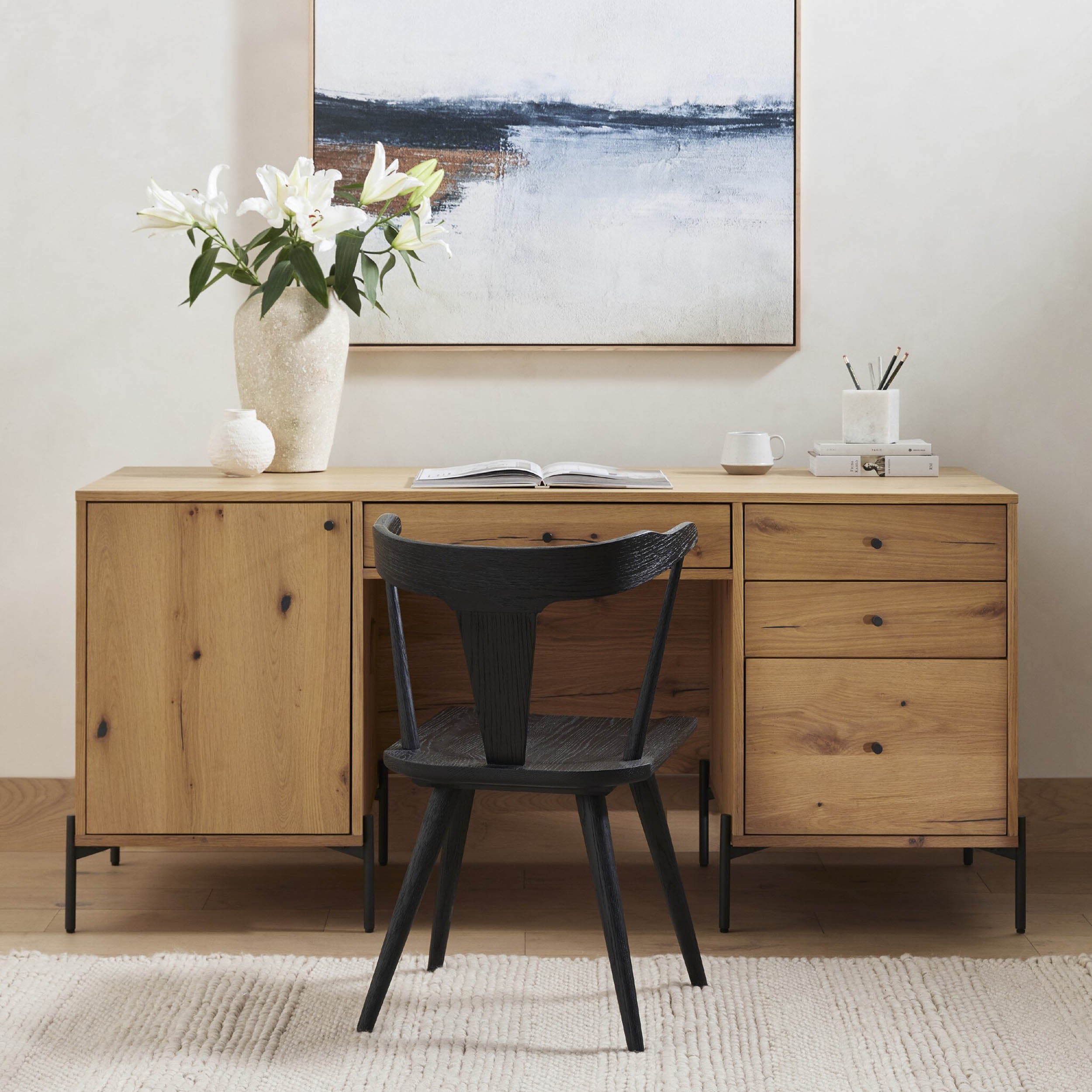 Ripley Dining Chair, Black Oak