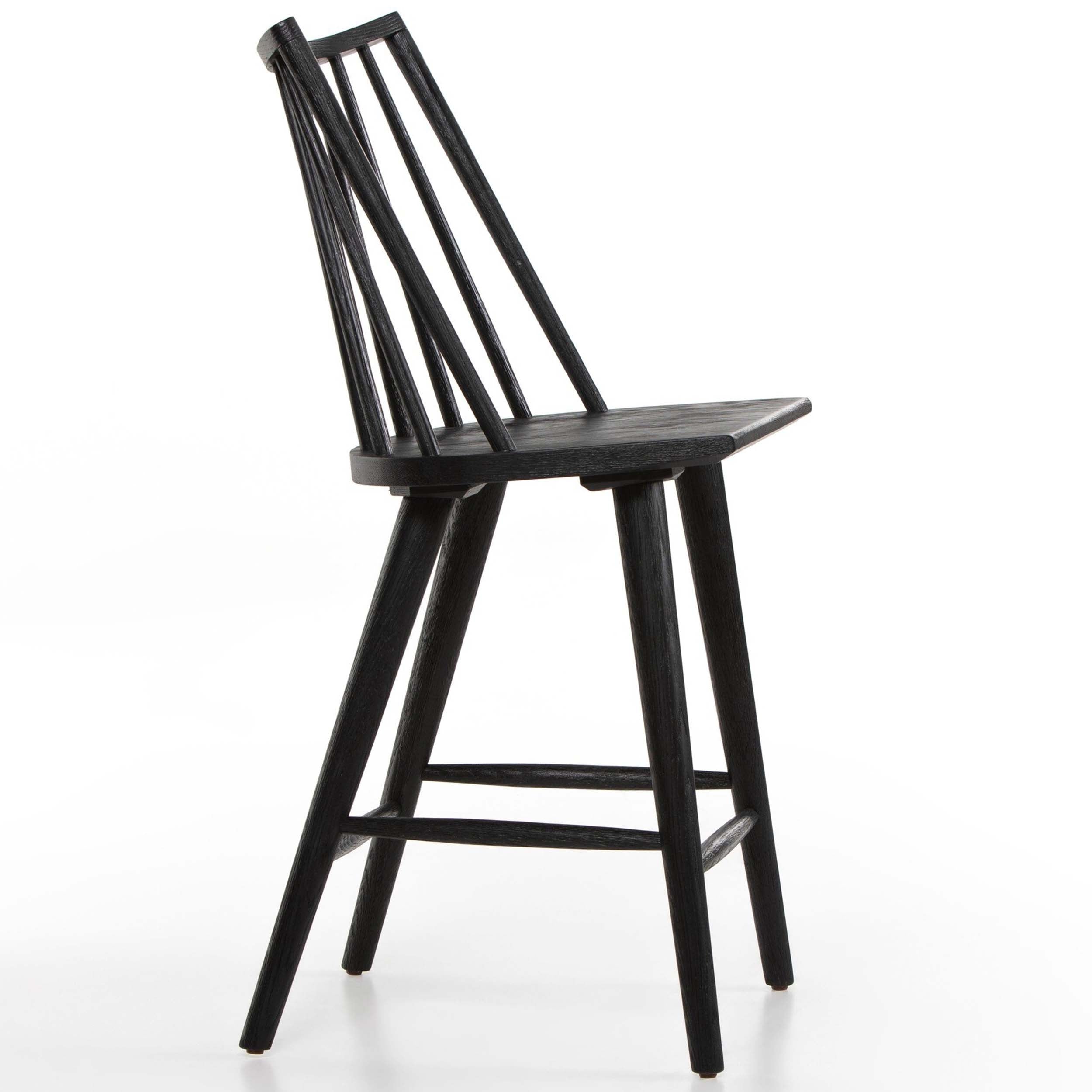 Lewis Windsor Bar + Counter Stool, Black Oak