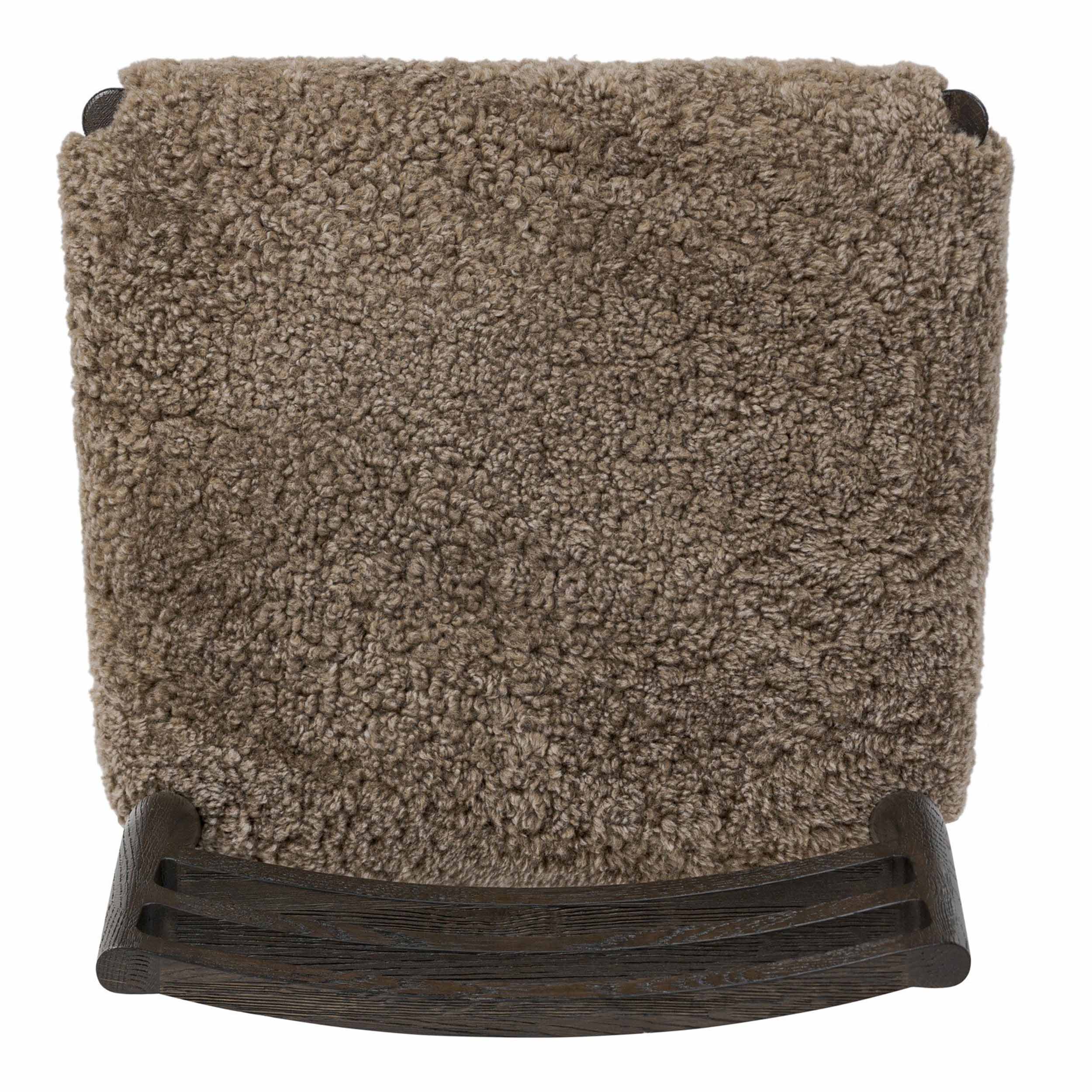 Glenmore Dining Chair, Taupe Shearling, Light Carbon