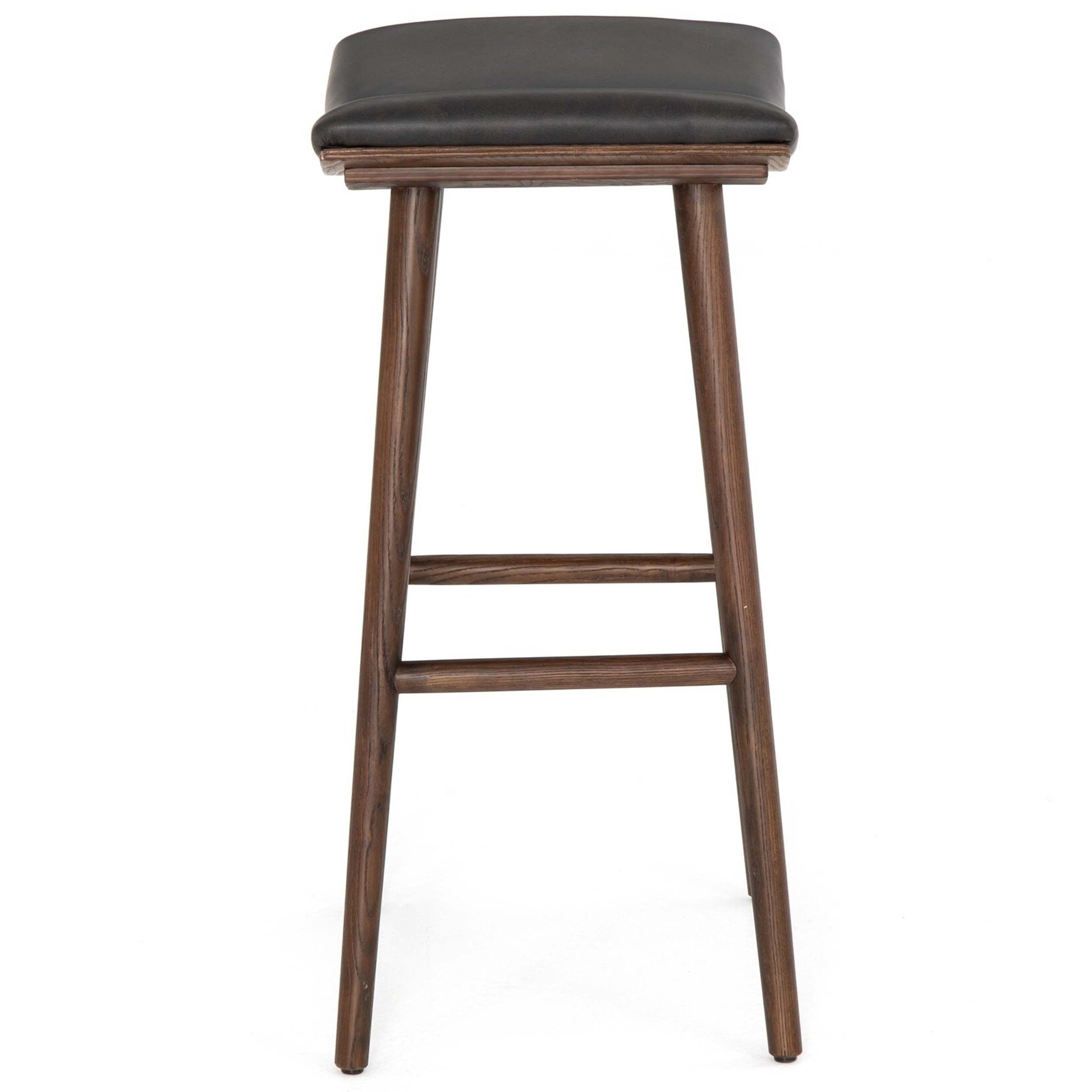 Union Bar + Counter Stool, Distressed Black, Warm Parawood