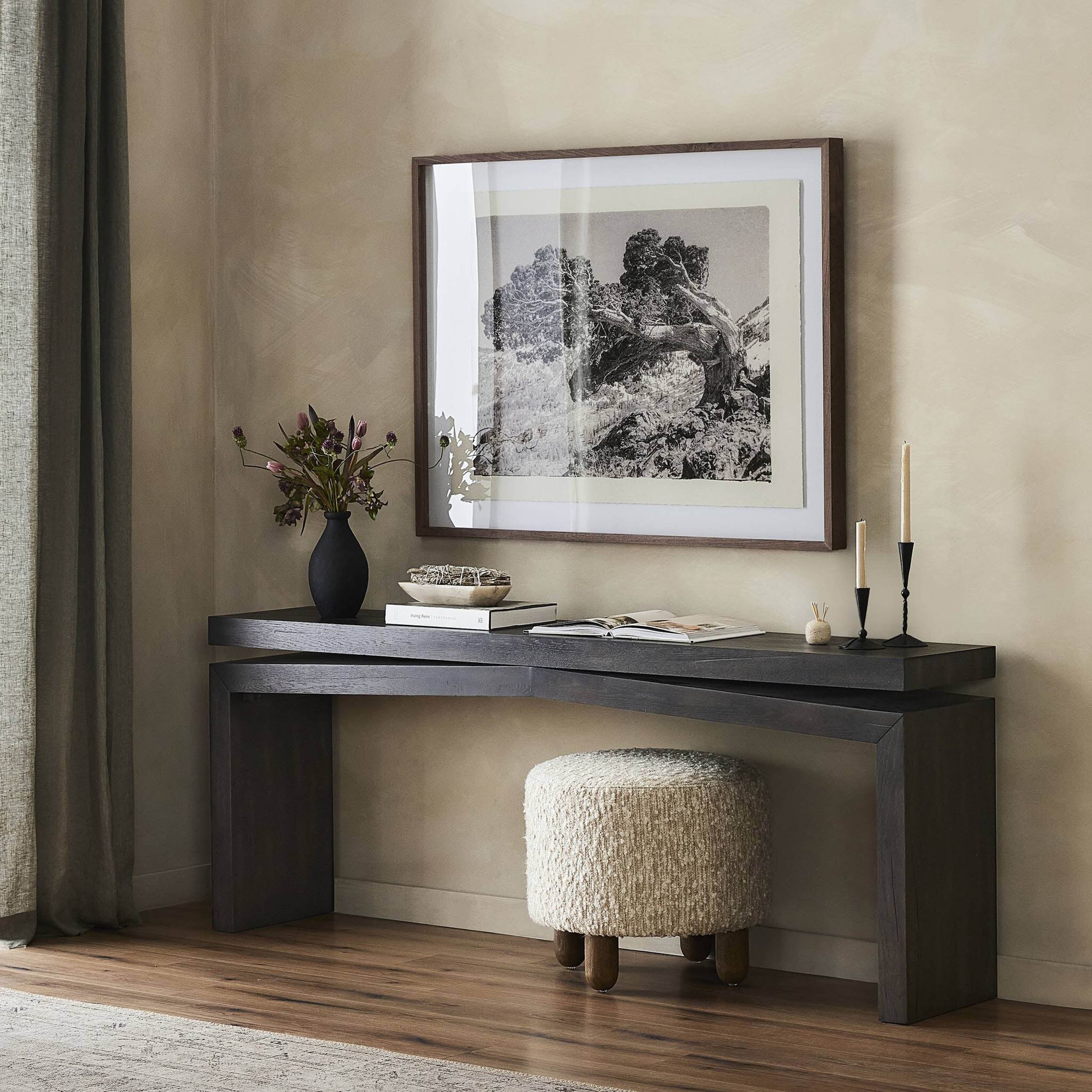 Matthes Console Table - 79", Smoked Black Veneer