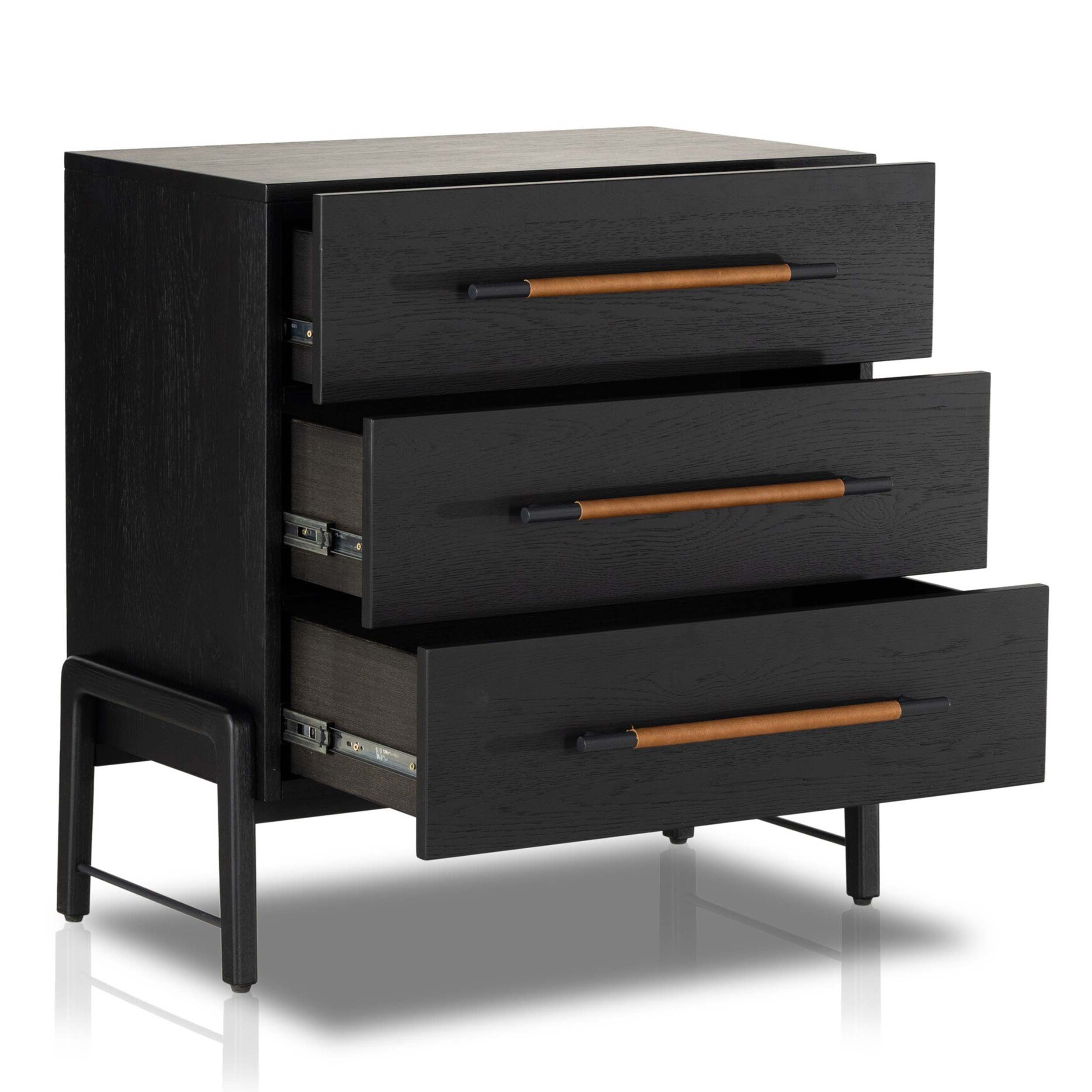 Rosedale 3 Drawer Dresser, Ebony Oak Veneer