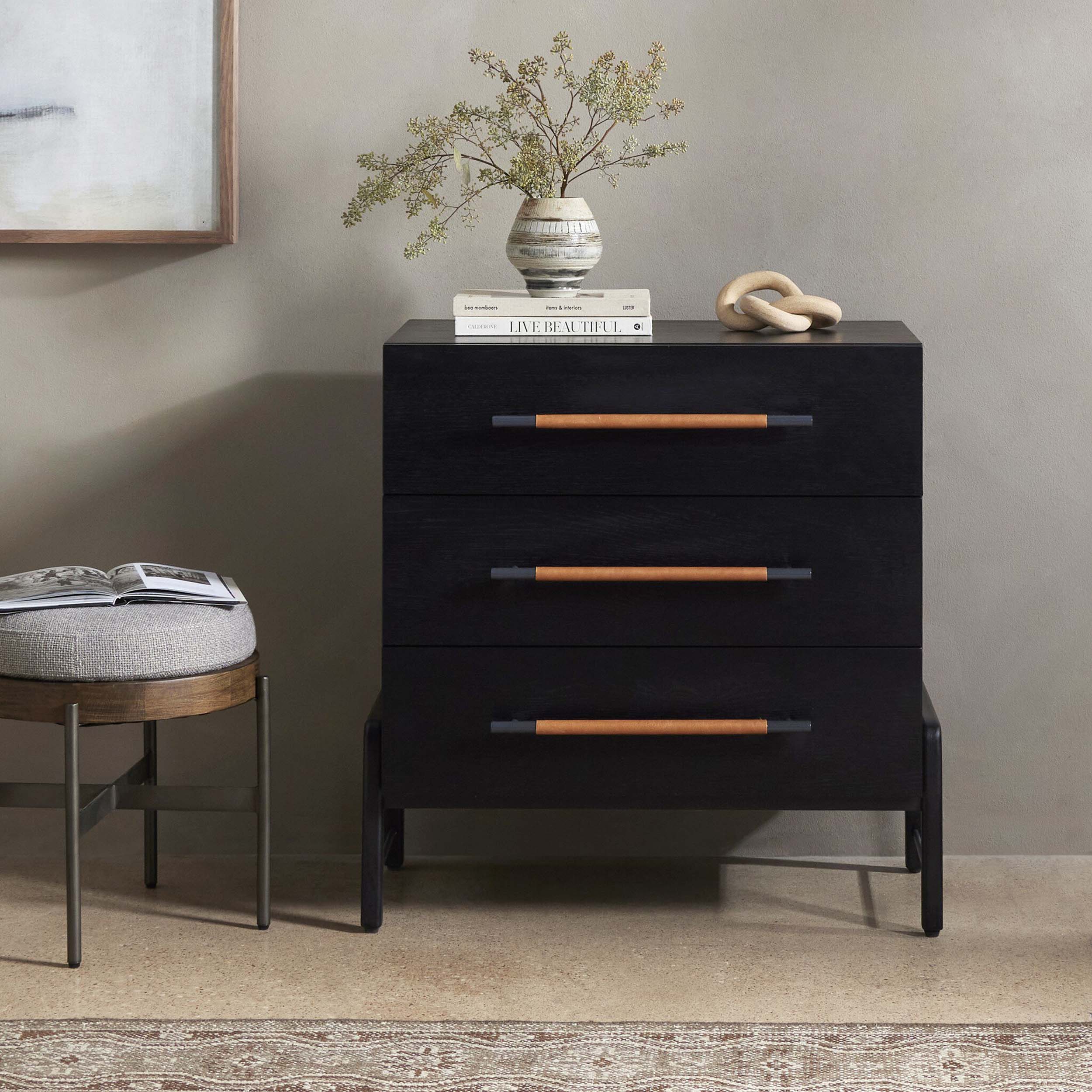 Rosedale 3 Drawer Dresser, Ebony Oak Veneer
