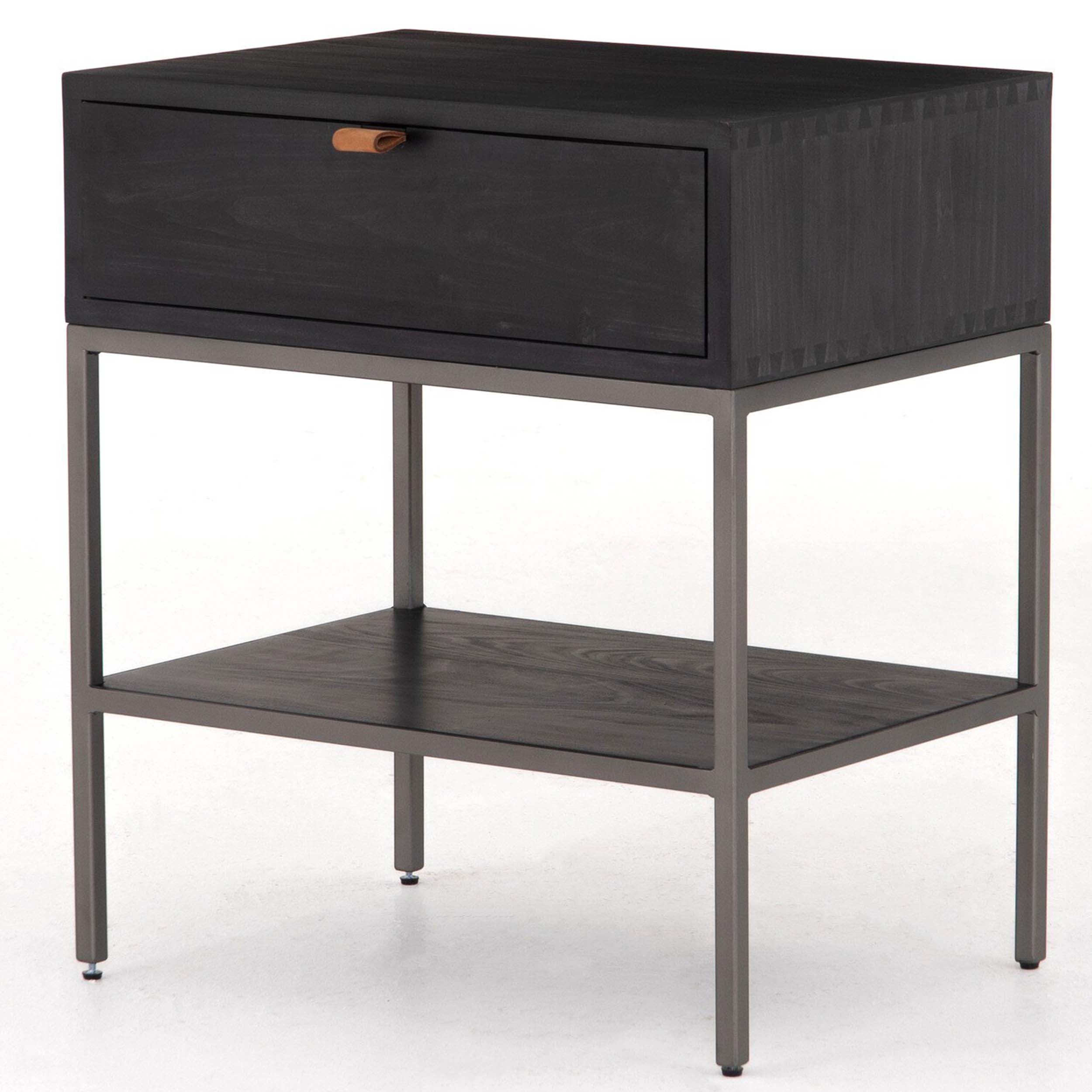 Trey Nightstand, Black Wash Poplar