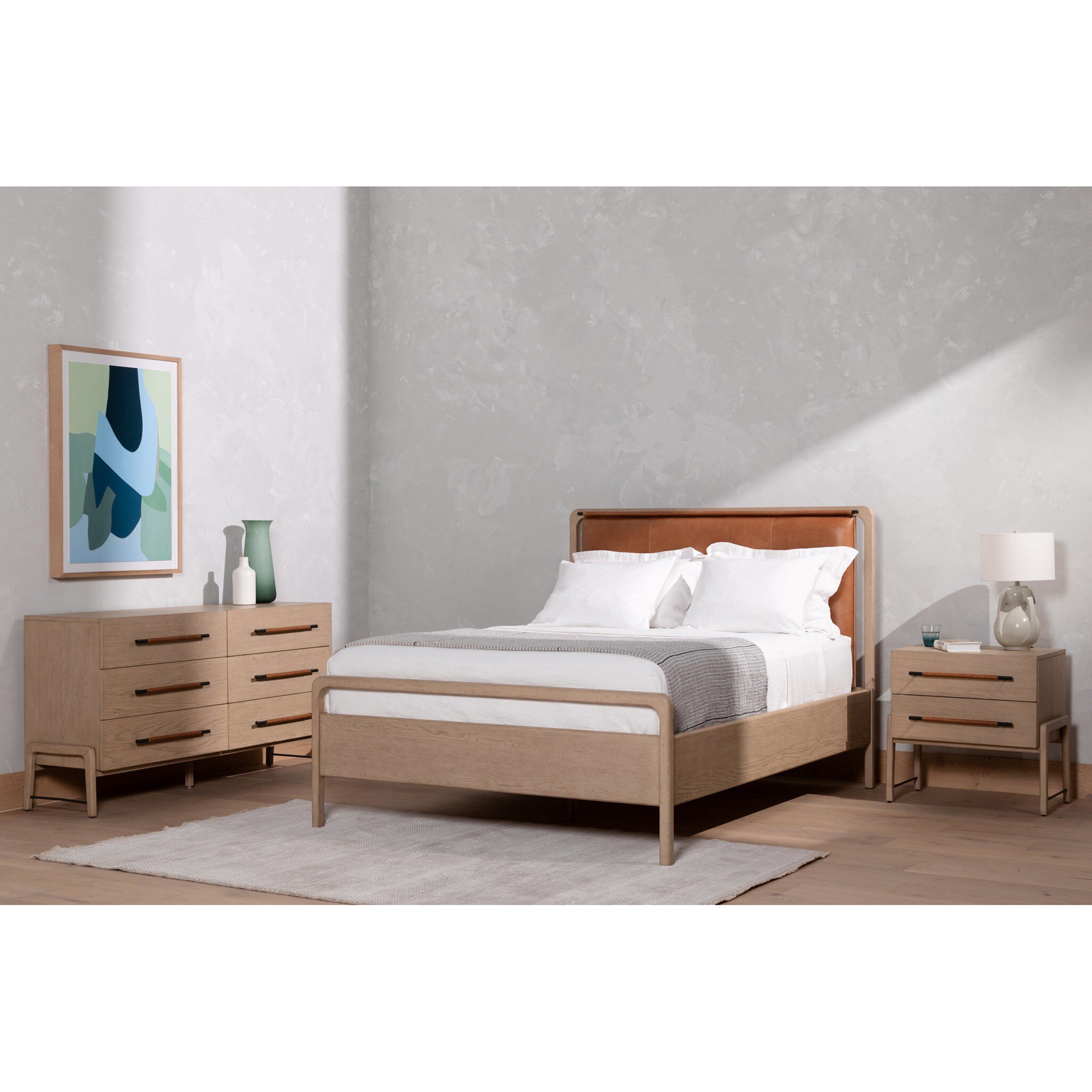 Rosedale Bed, Chaps Sand, Yucca Oak Veneer + Chaps Sand