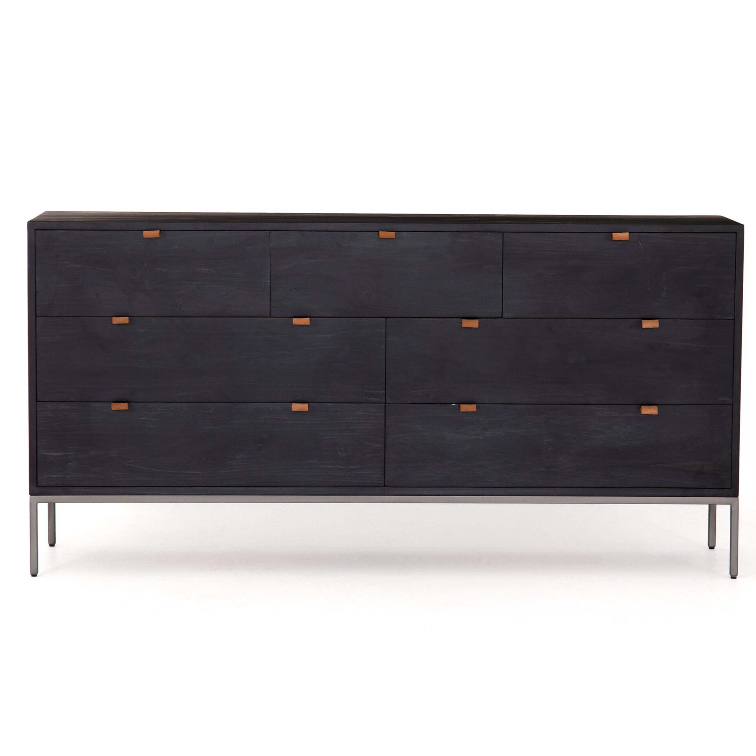 Trey 7 Drawer Dresser, Black Wash Poplar