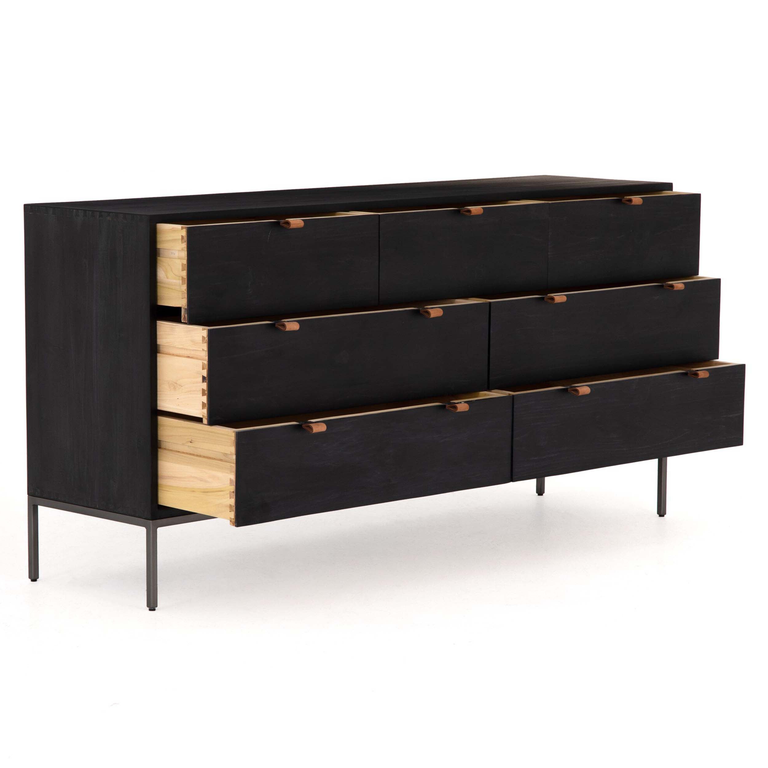 Trey 7 Drawer Dresser, Black Wash Poplar