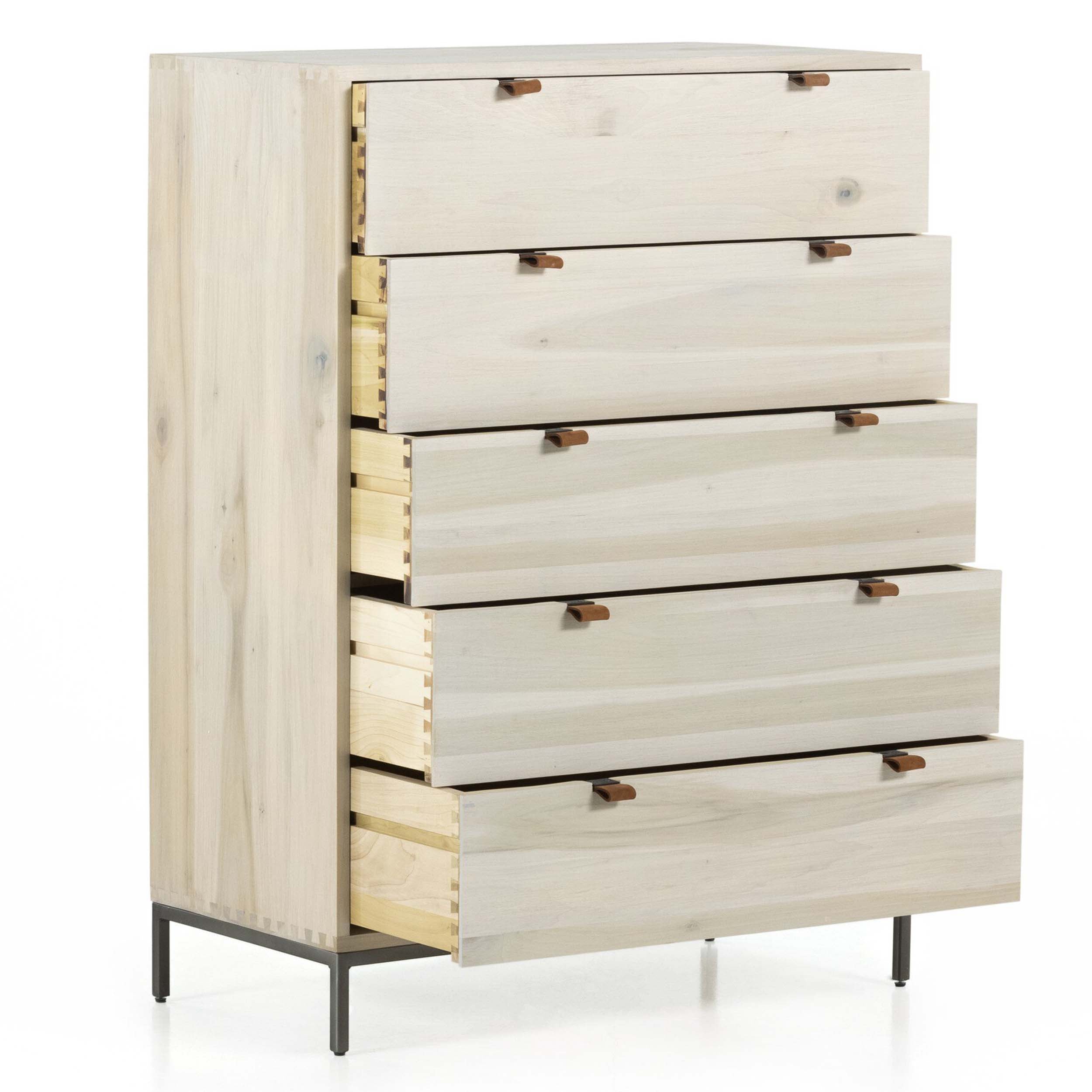 Trey 5 Drawer Dresser, Dove Poplar