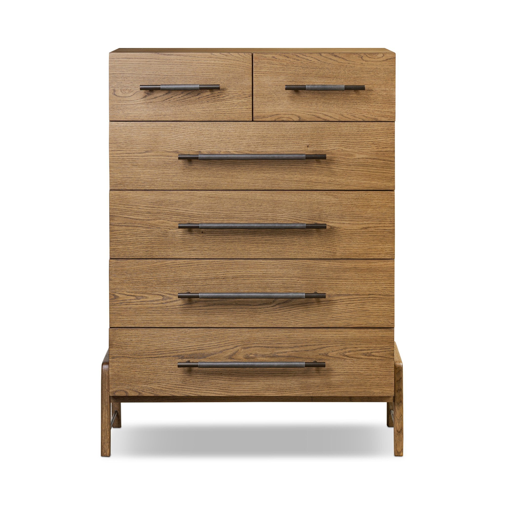 Rosedale 6 Drawer Tall Dresser, Amber Oak Veneer