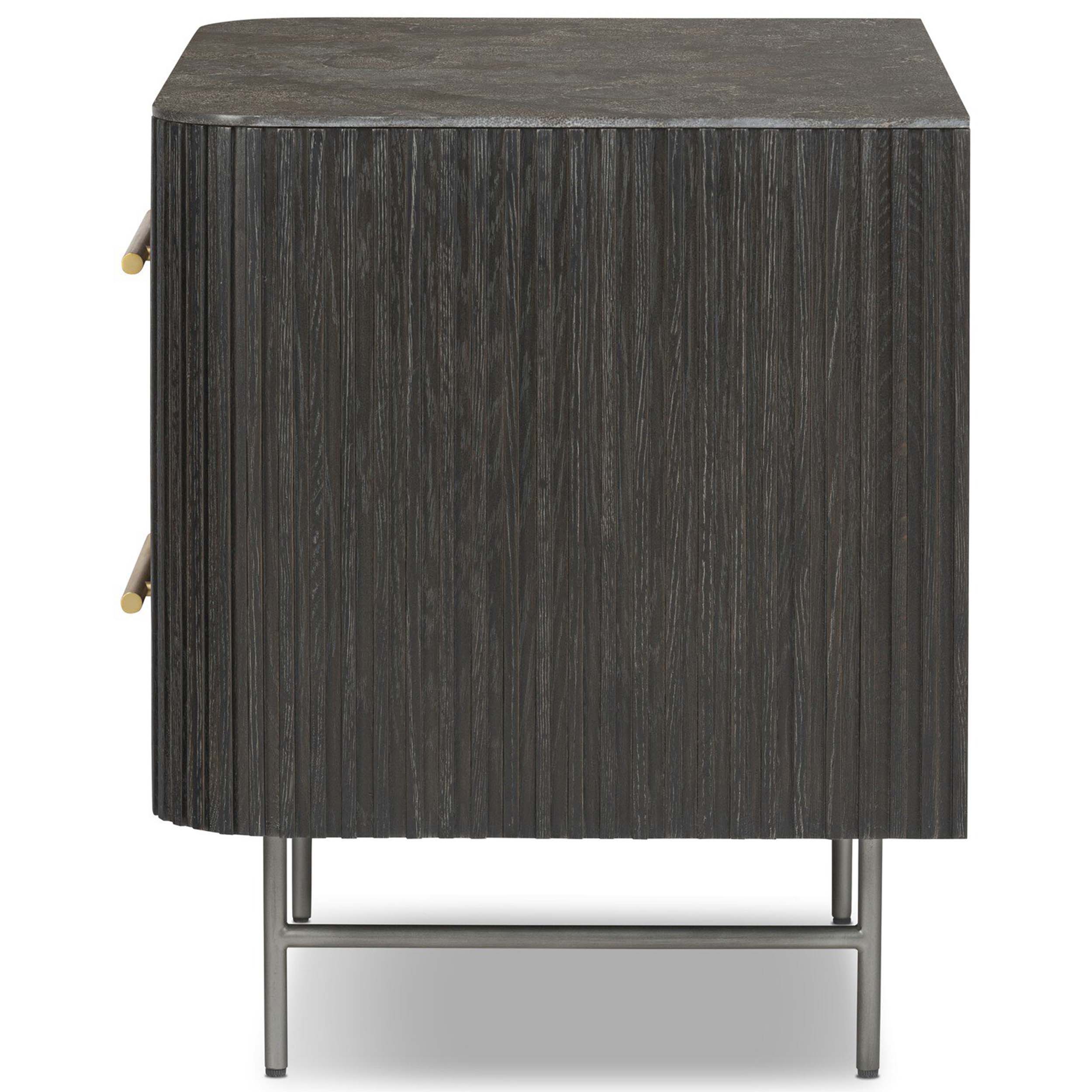 Fletcher Nightstand, Bluestone/Distressed Black Oak