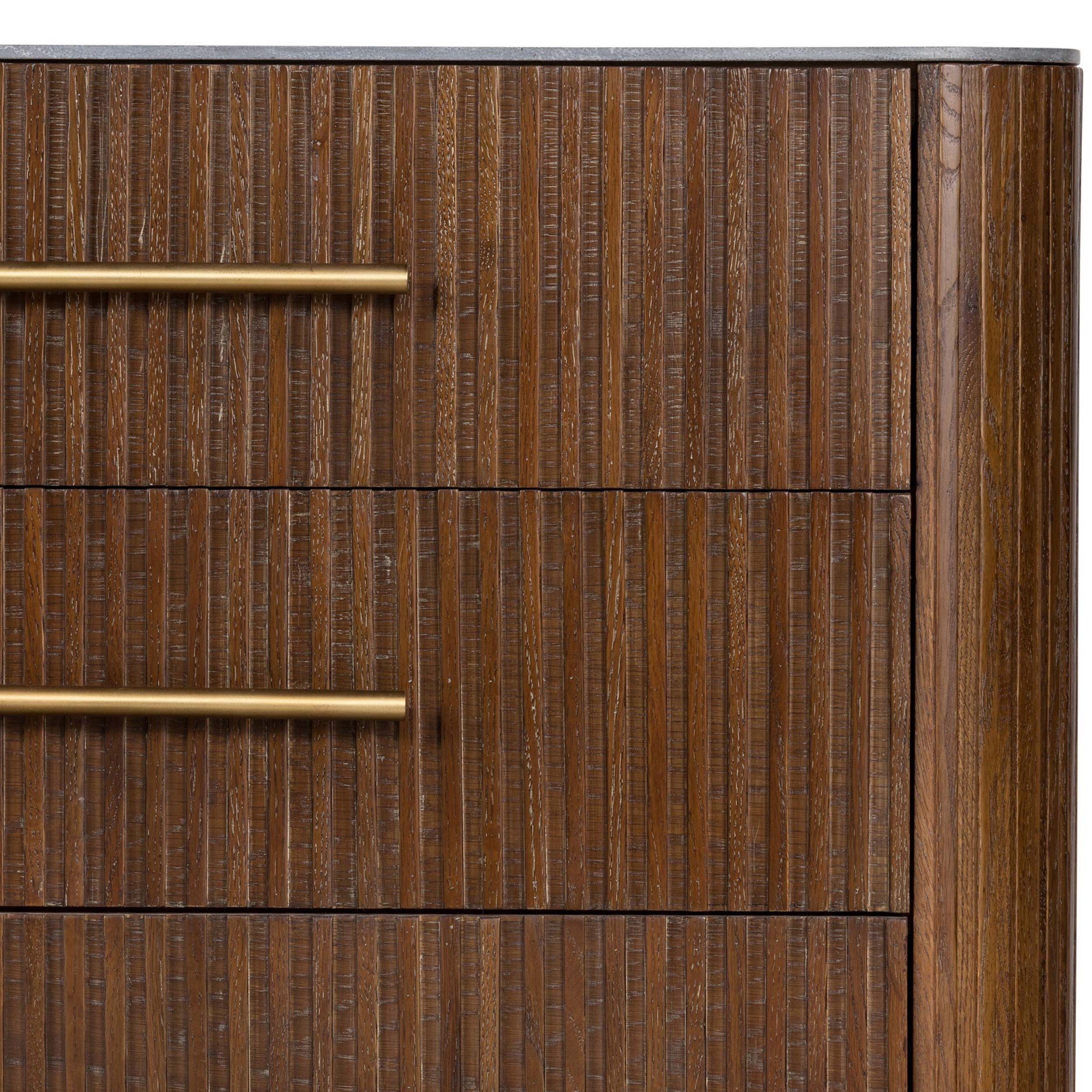 Fletcher 6 Drawer Dresser, Terra Brown Oak Veneer