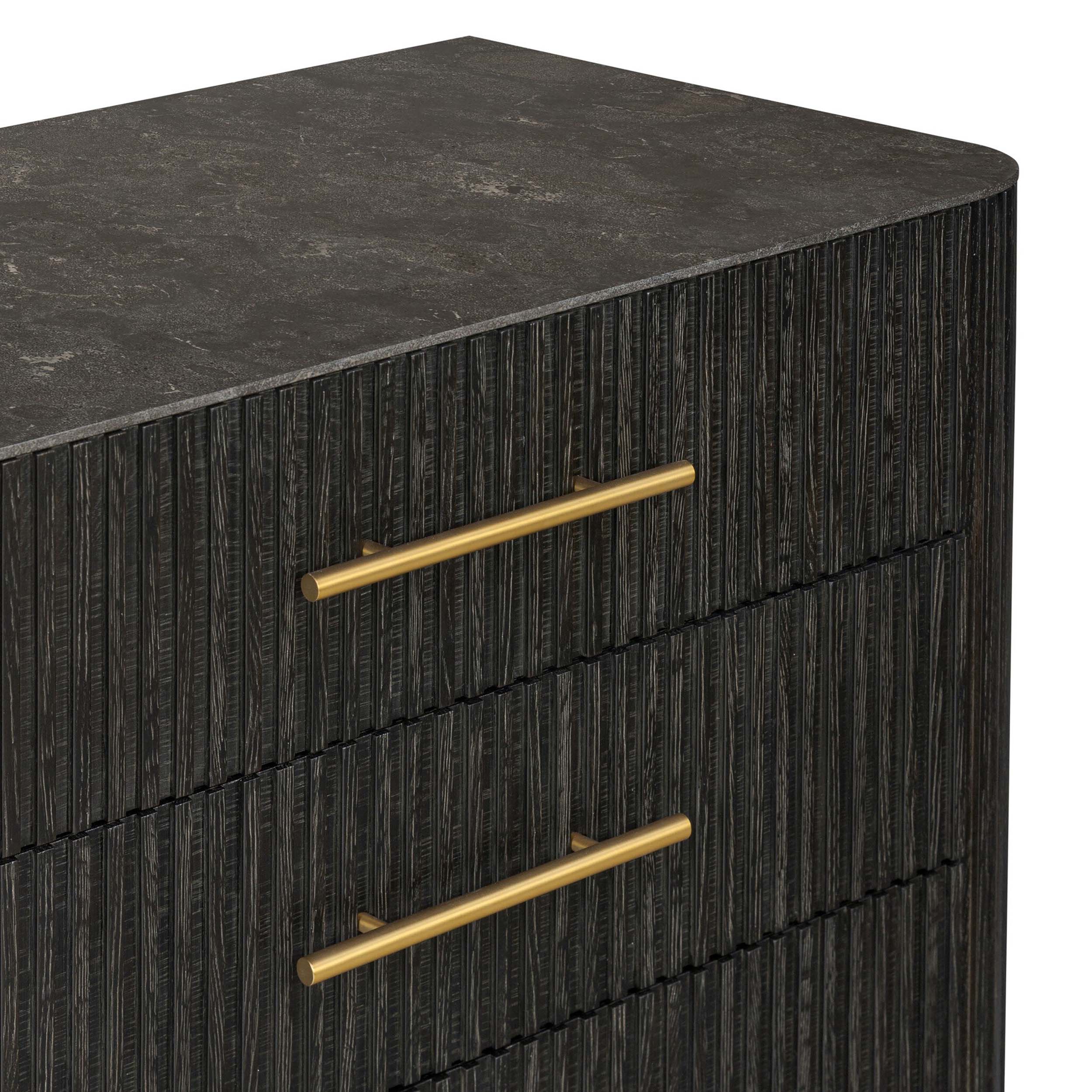 Fletcher 6 Drawer Dresser, Distressed Black