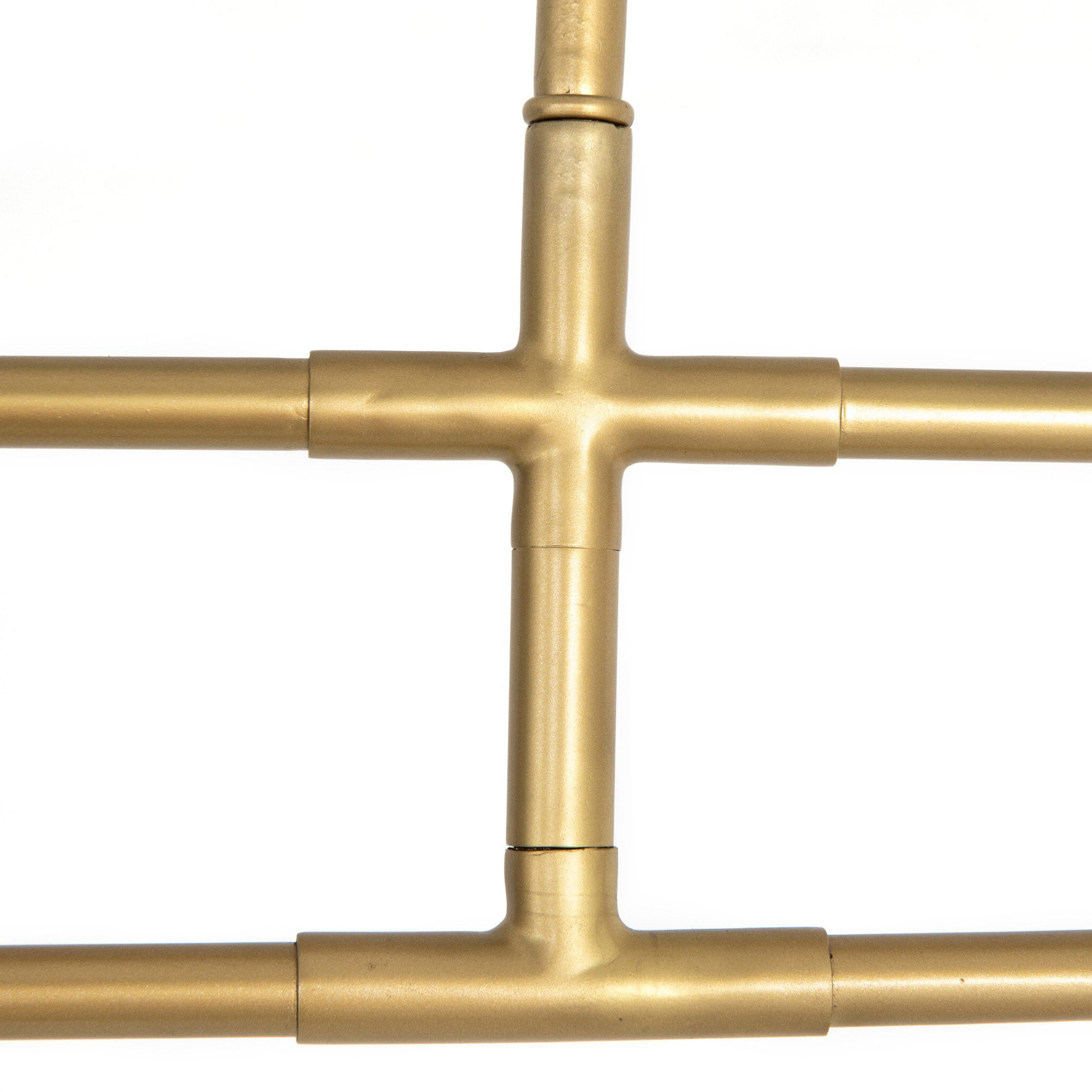 Astrid Chandelier, Antique Brass, Dark Brown Leather