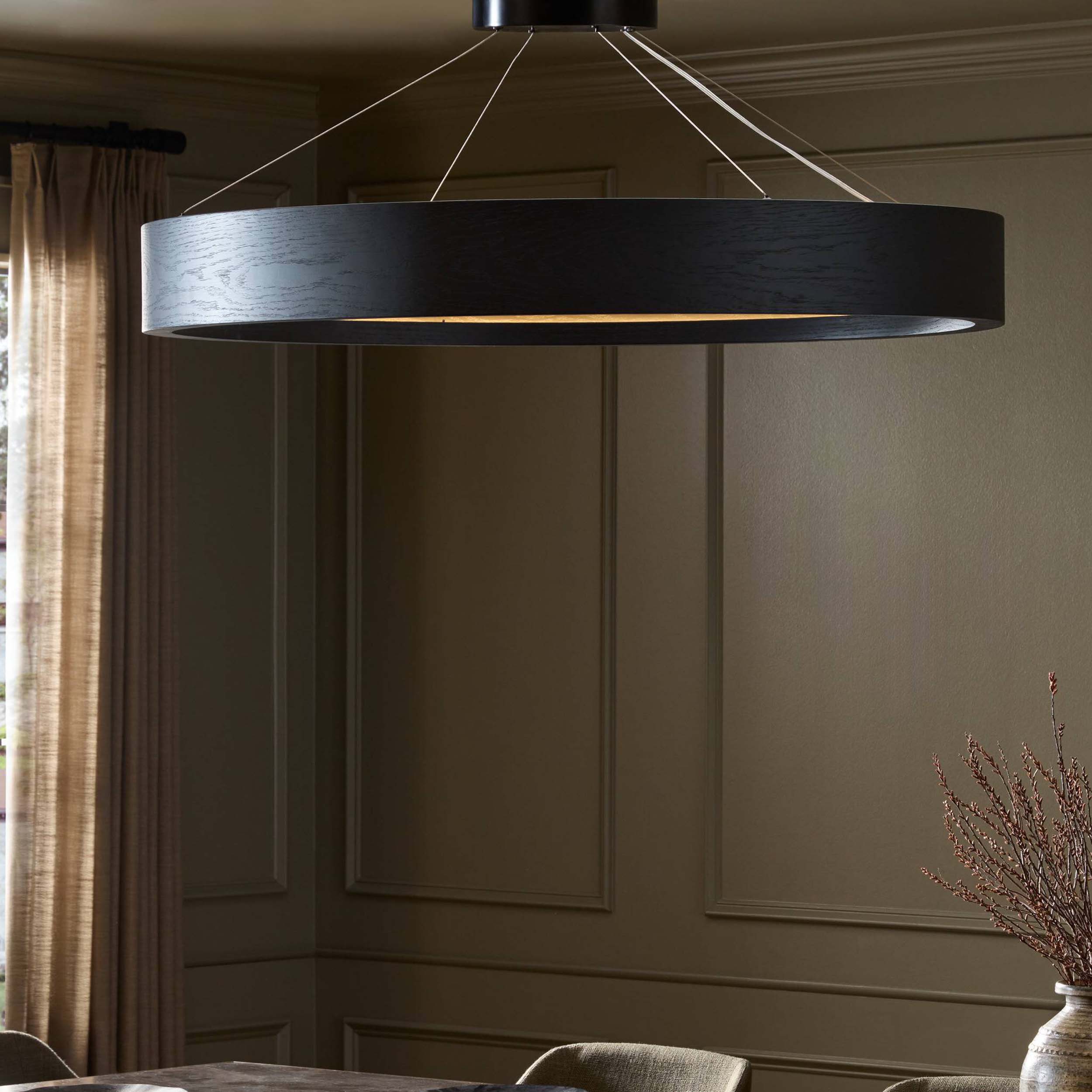 Baum Chandelier, Black Oak Veneer