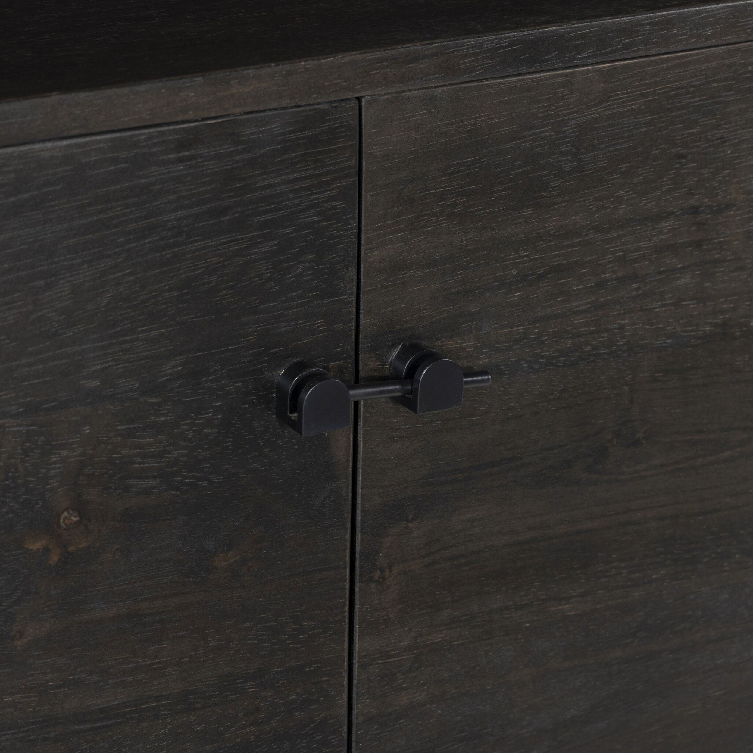Reza Media Console, Worn Black Parawood
