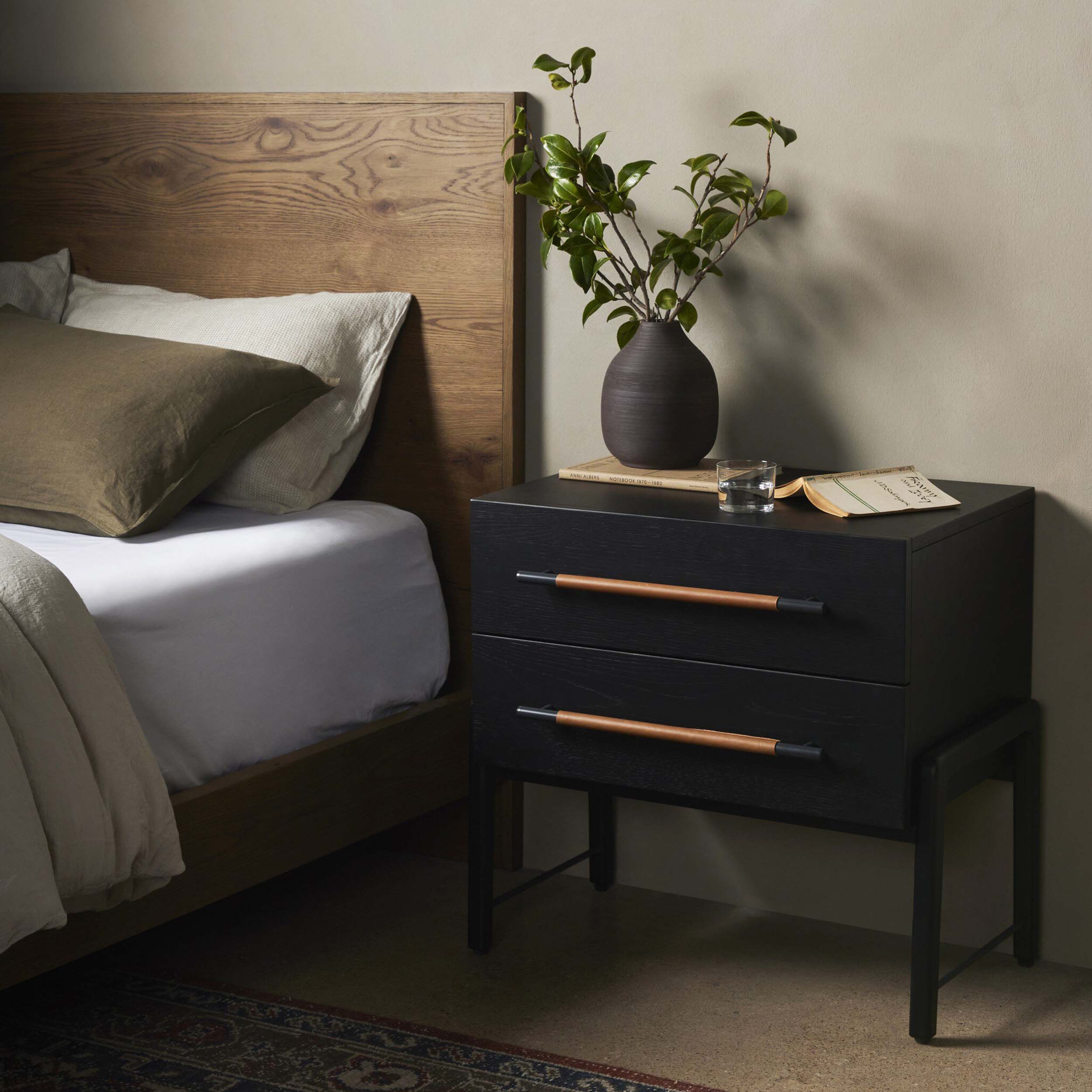 Rosedale Nightstand, Ebony Oak Veneer