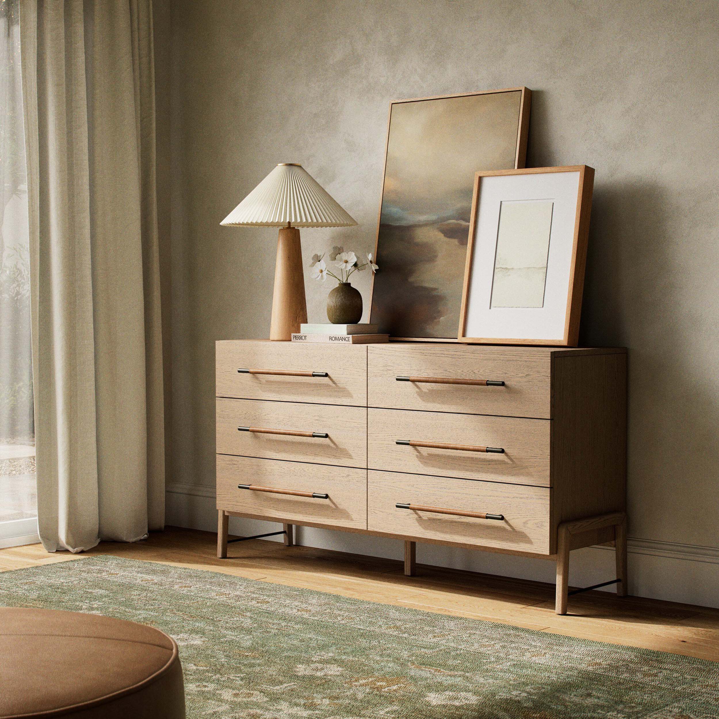 Rosedale 6 Drawer Dresser, Yucca Oak Veneer
