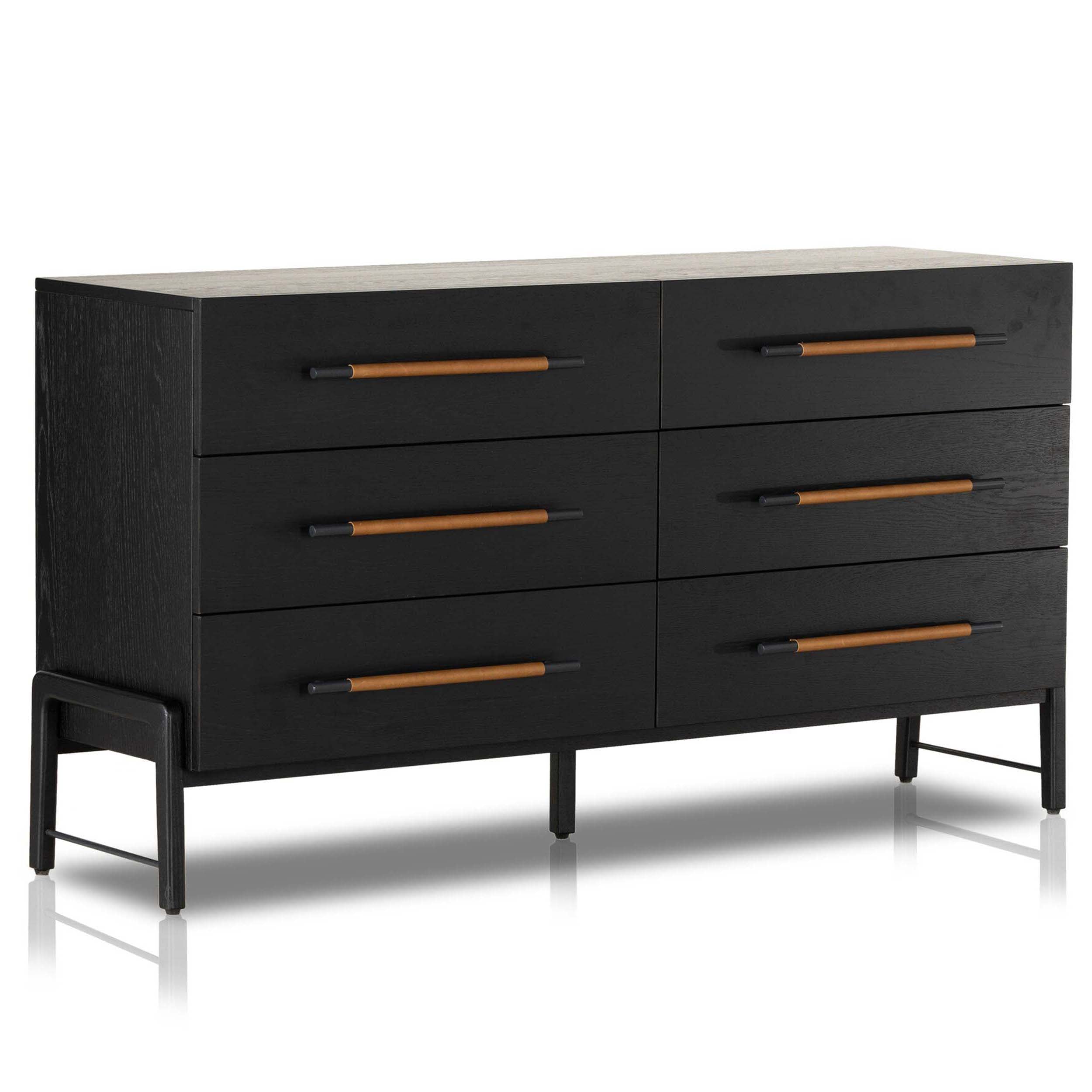 Rosedale 6 Drawer Dresser, Ebony Oak Veneer
