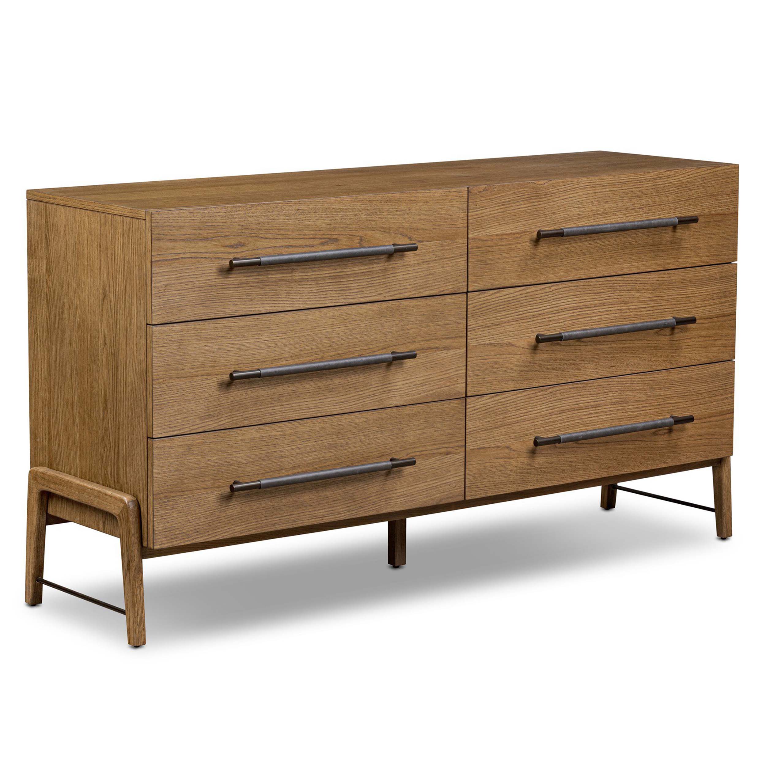 Rosedale 6 Drawer Dresser, Amber Oak Veneer