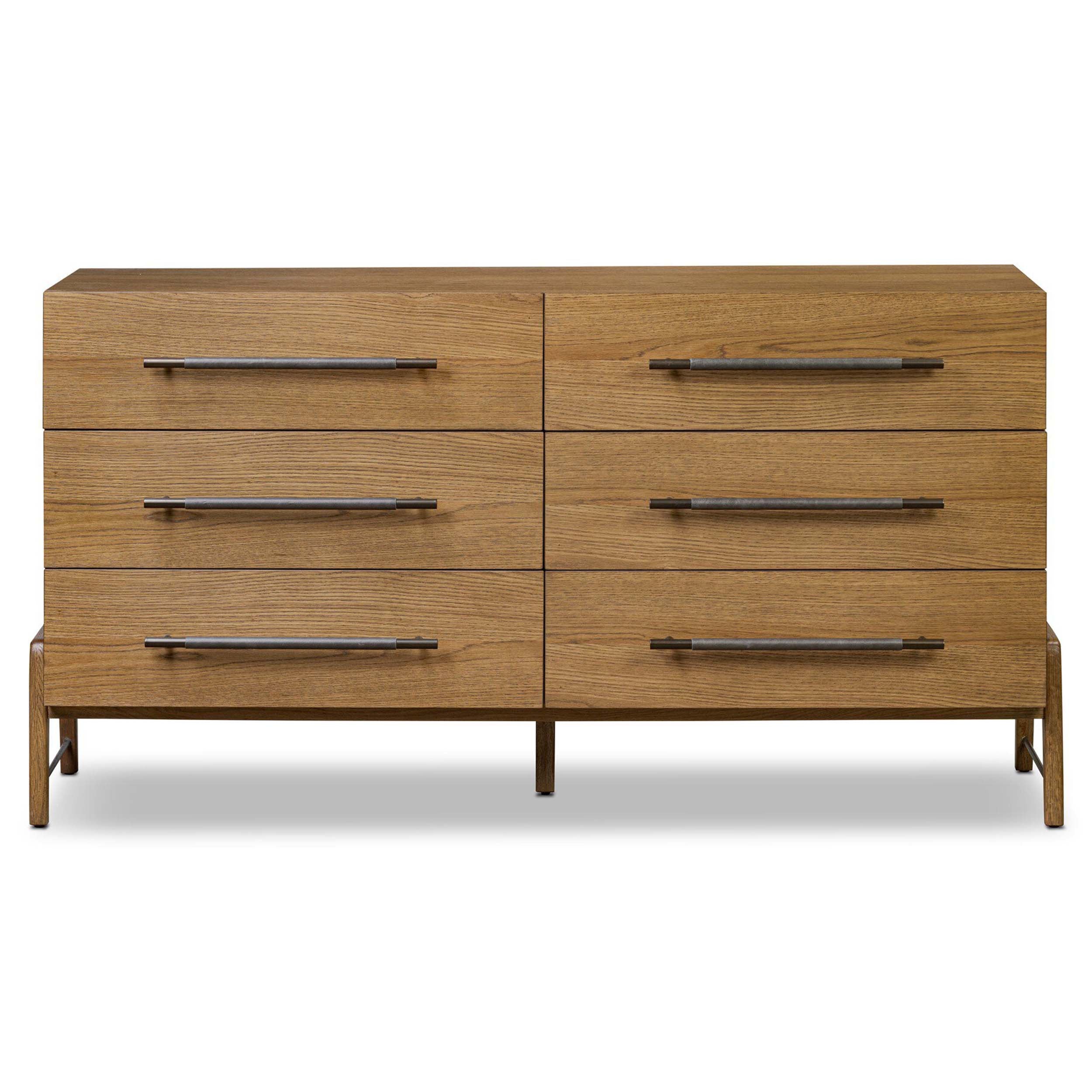 Rosedale 6 Drawer Dresser, Amber Oak Veneer