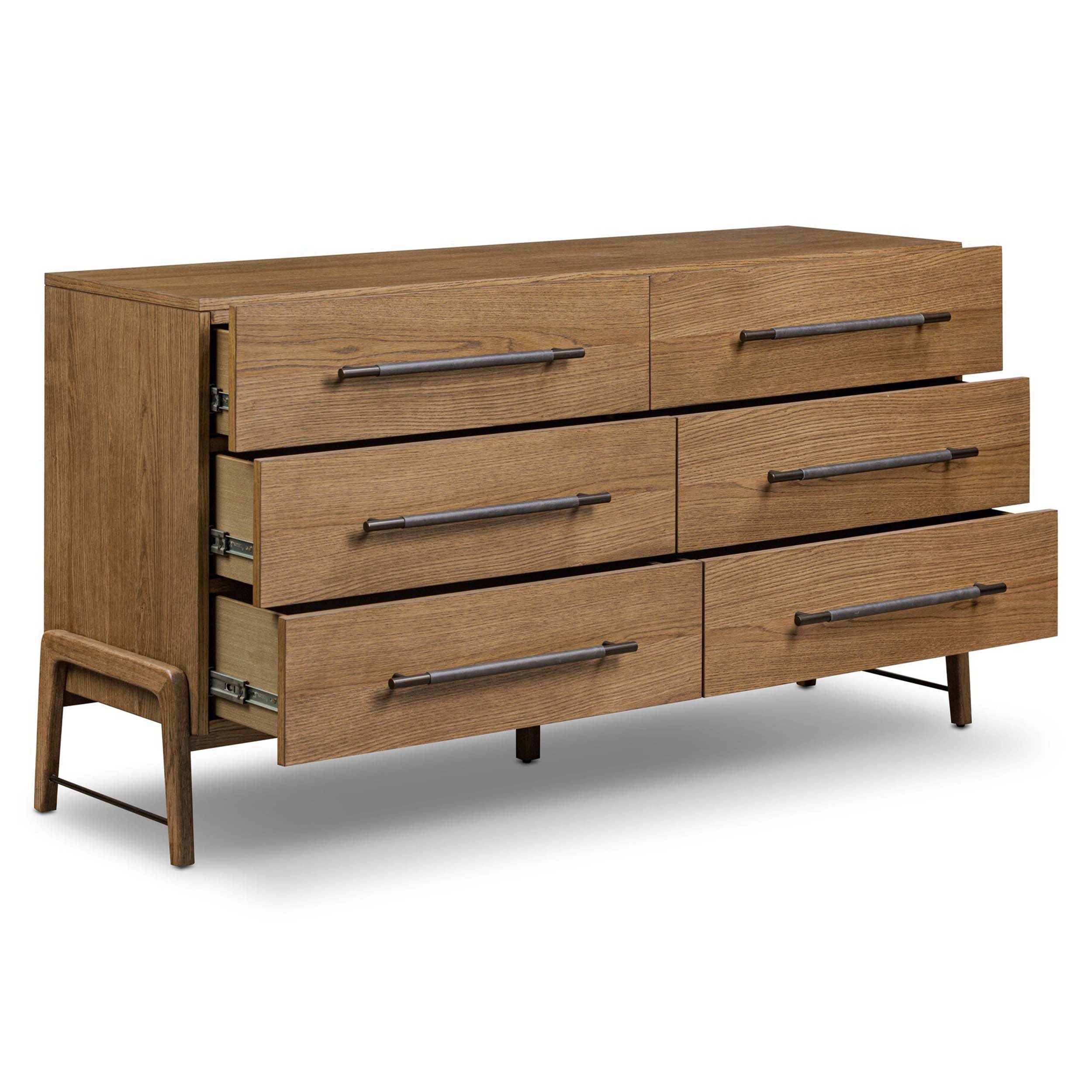 Rosedale 6 Drawer Dresser, Amber Oak Veneer
