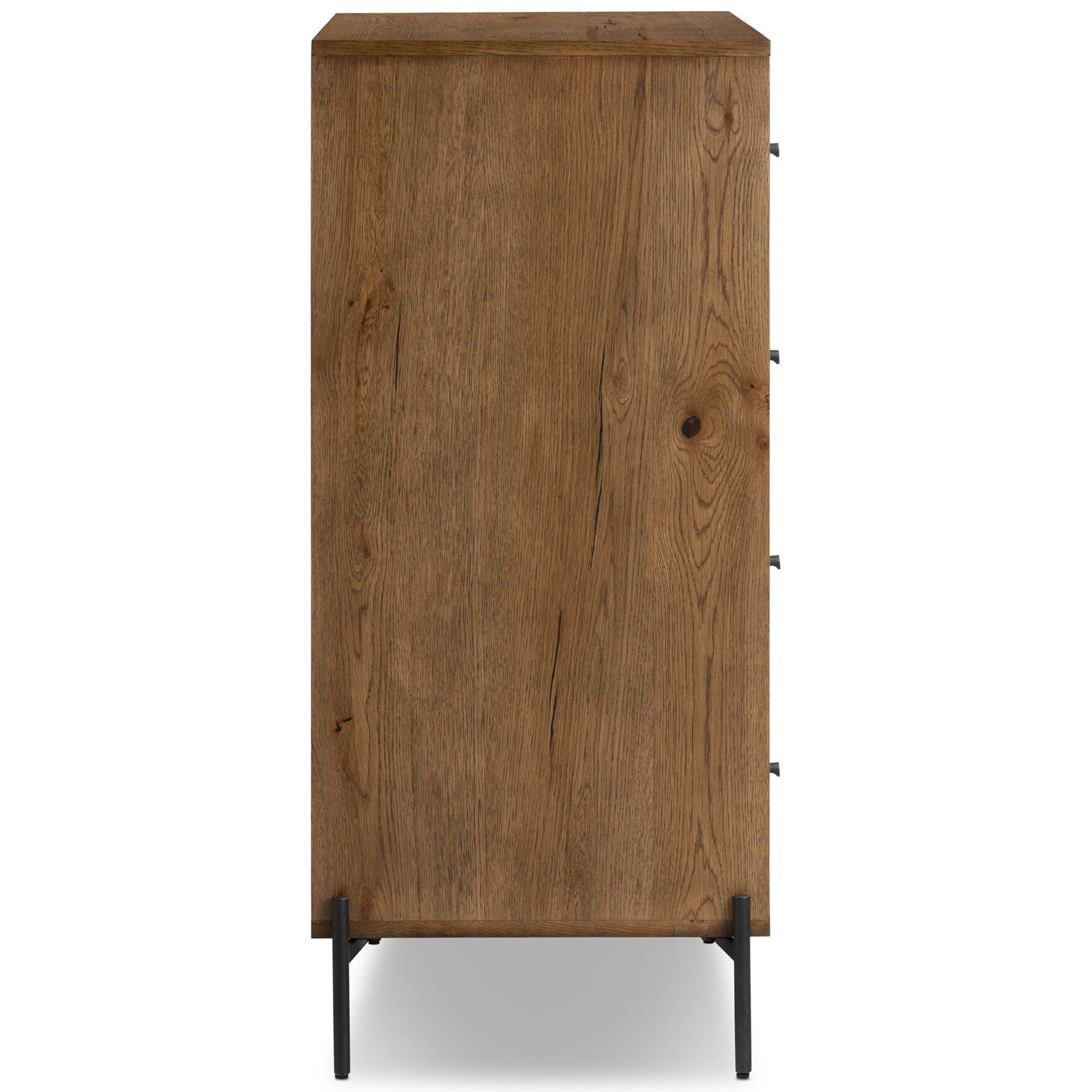 Eaton 5 Drawer Dresser, Amber Oak Resin