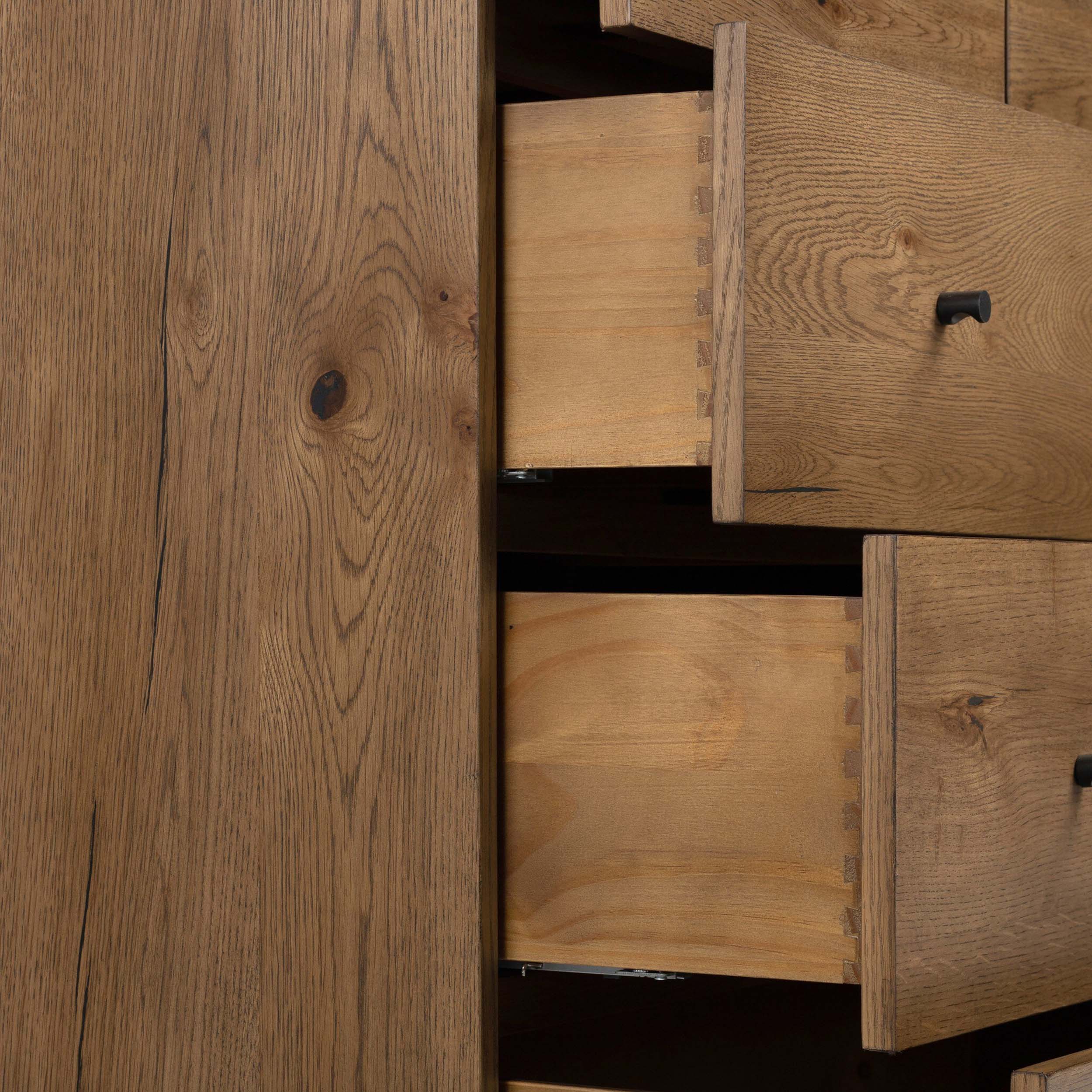 Eaton 5 Drawer Dresser, Amber Oak Resin