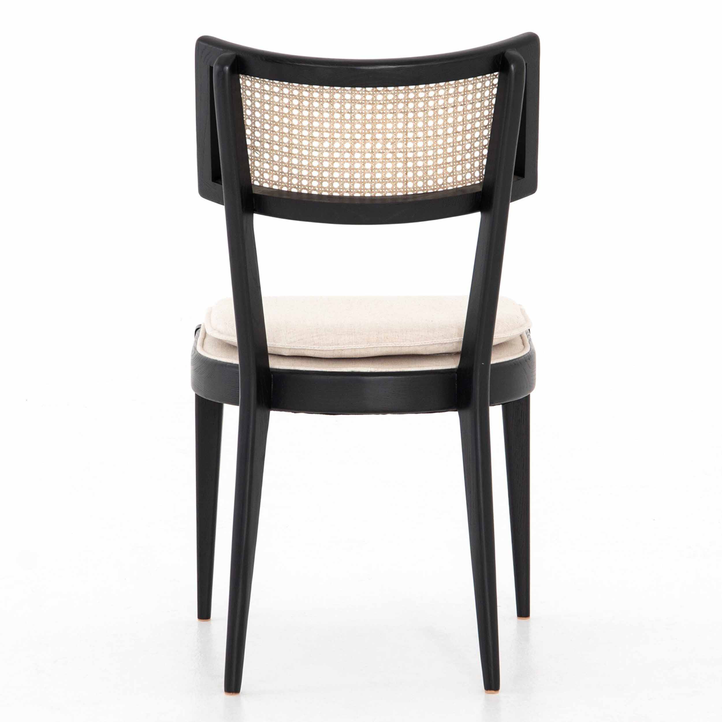 Britt Dining Chair, Savile Flax, Brushed Ebony
