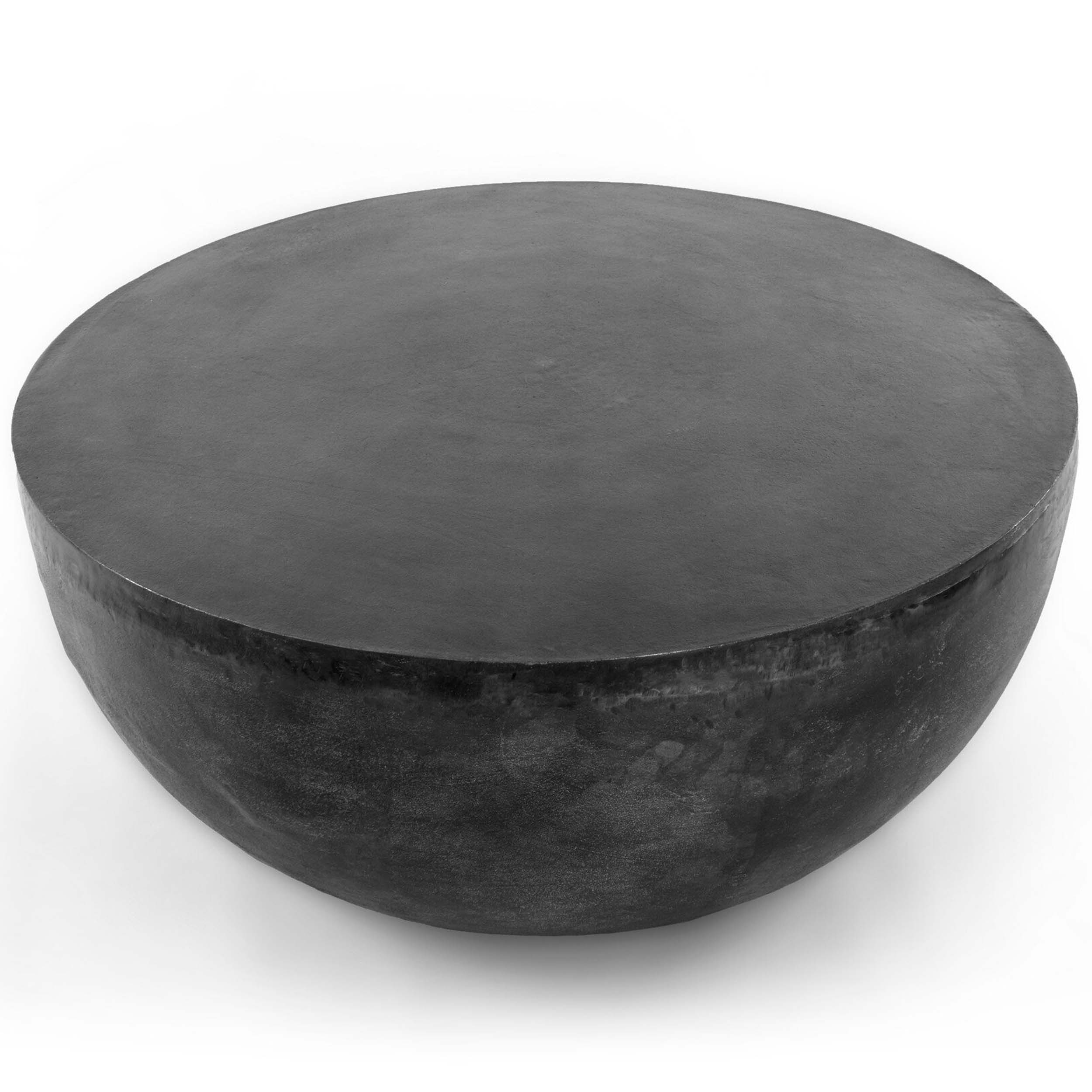Basil Outdoor Round Coffee Table, Aged Grey