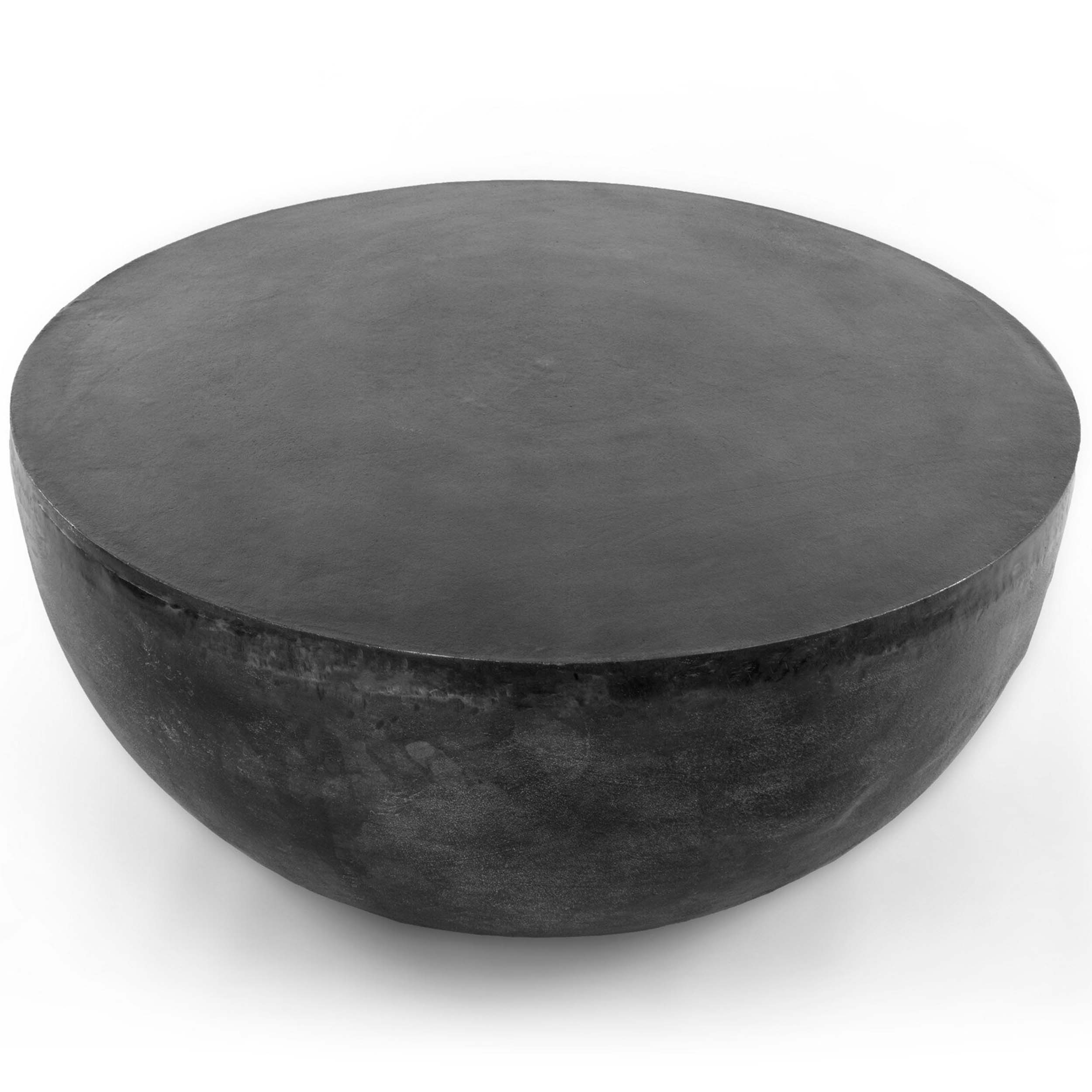 Basil Outdoor Round Coffee Table, Aged Grey