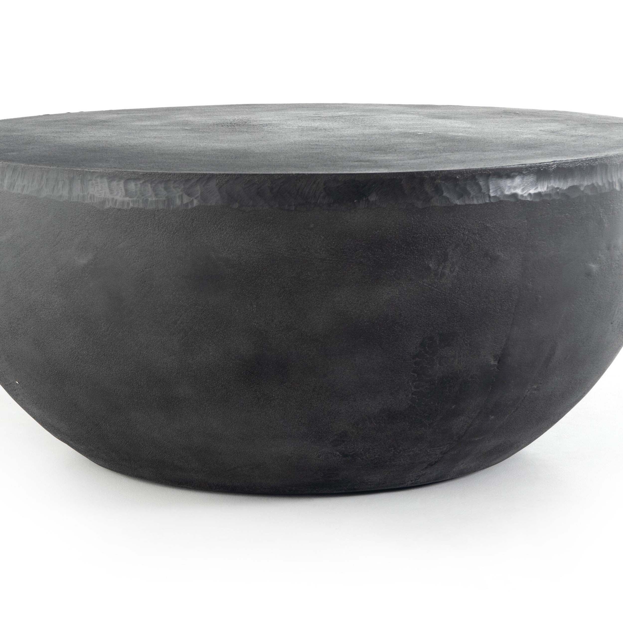 Basil Outdoor Round Coffee Table, Aged Grey