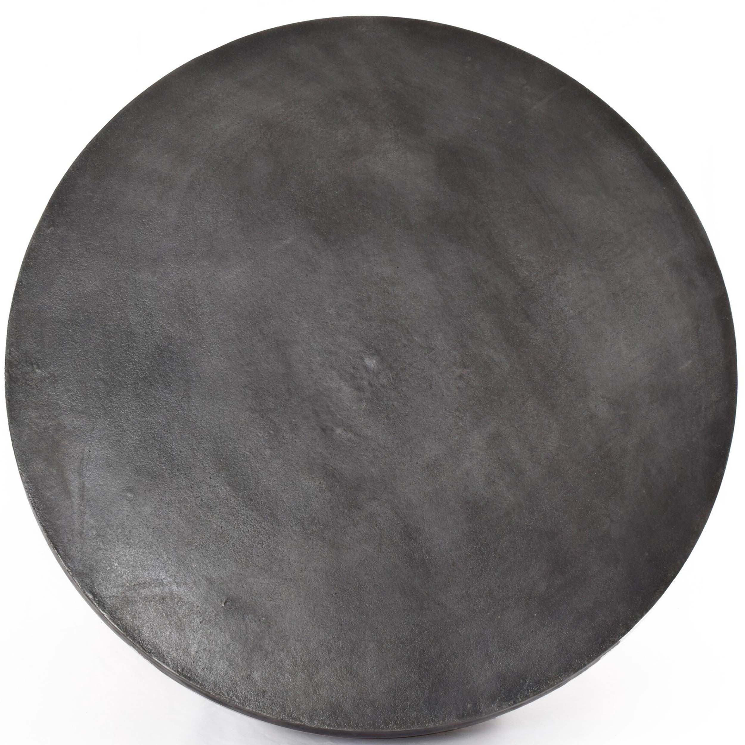 Basil Outdoor Round Coffee Table, Aged Grey