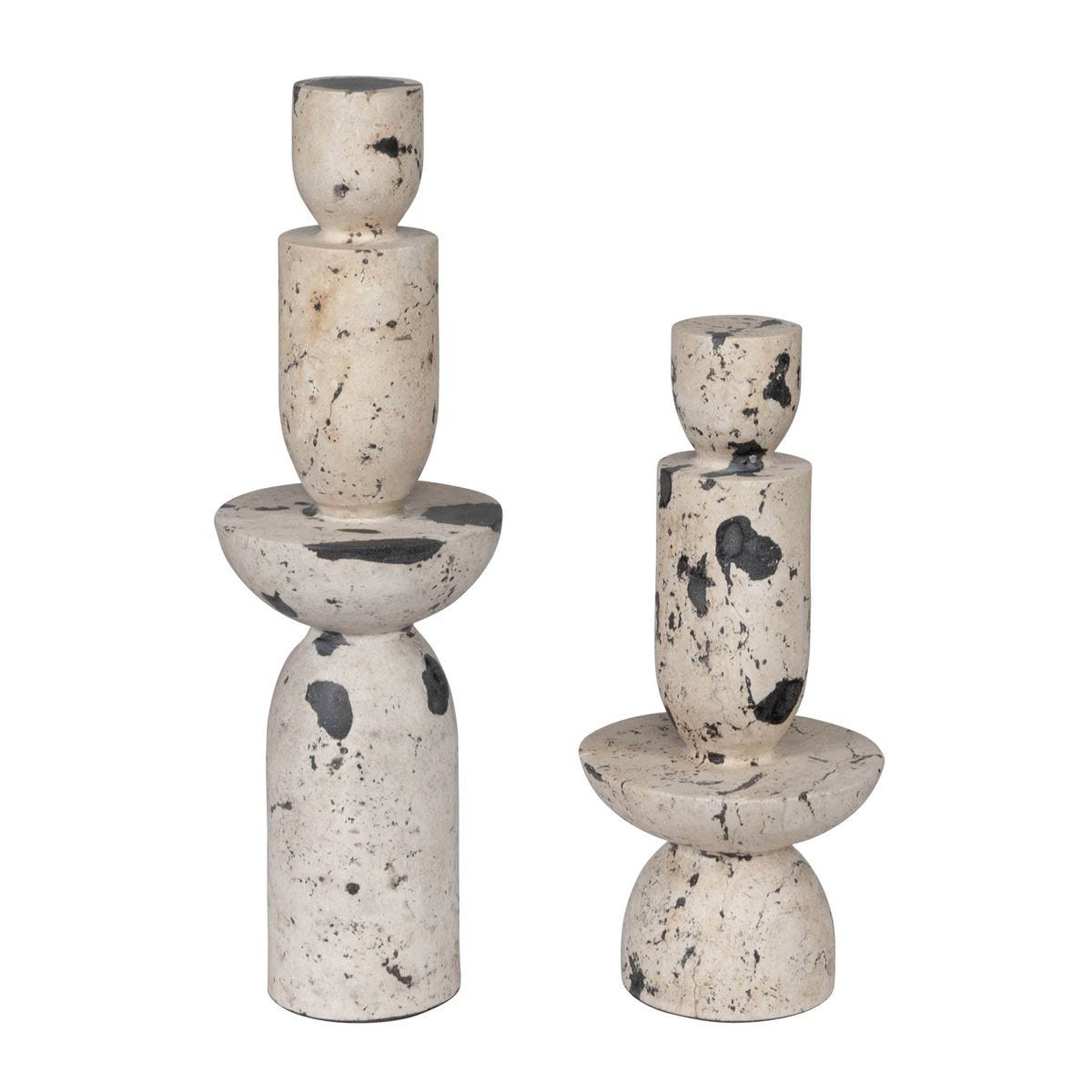 Nouveau Tower Indoor-Outdoor Sculptures, White, Set of 2 – detail view
