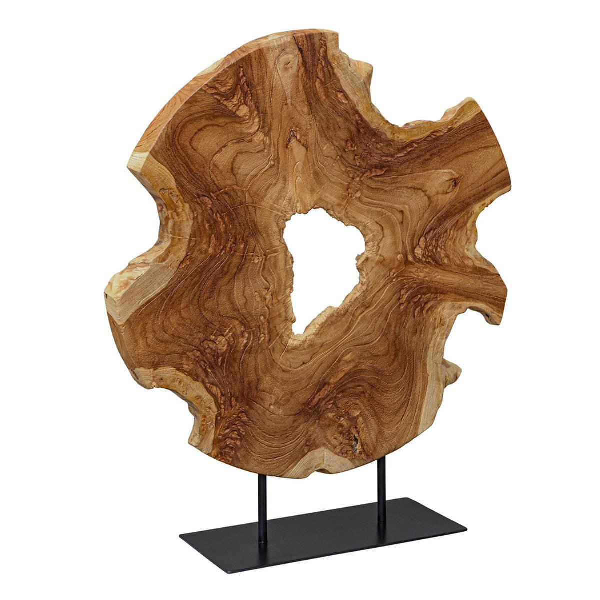 Bahati Wood Sculpture, Natural – close-up view