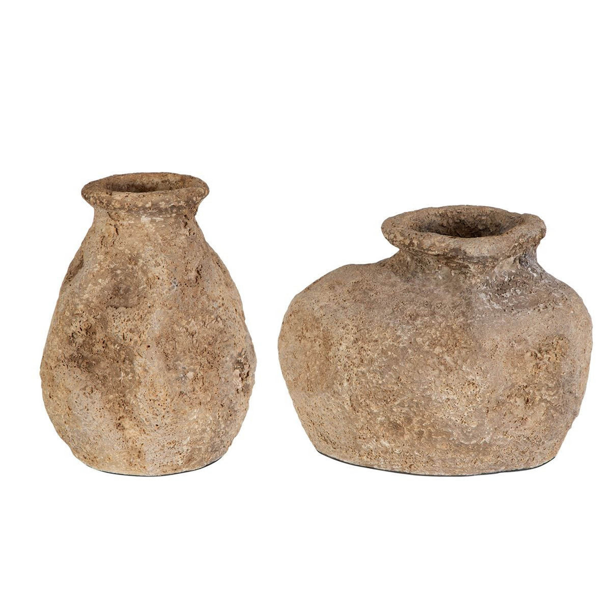 Ancient Echos Indoor-Outdoor Vases, Brown, Set of 2 – close-up view