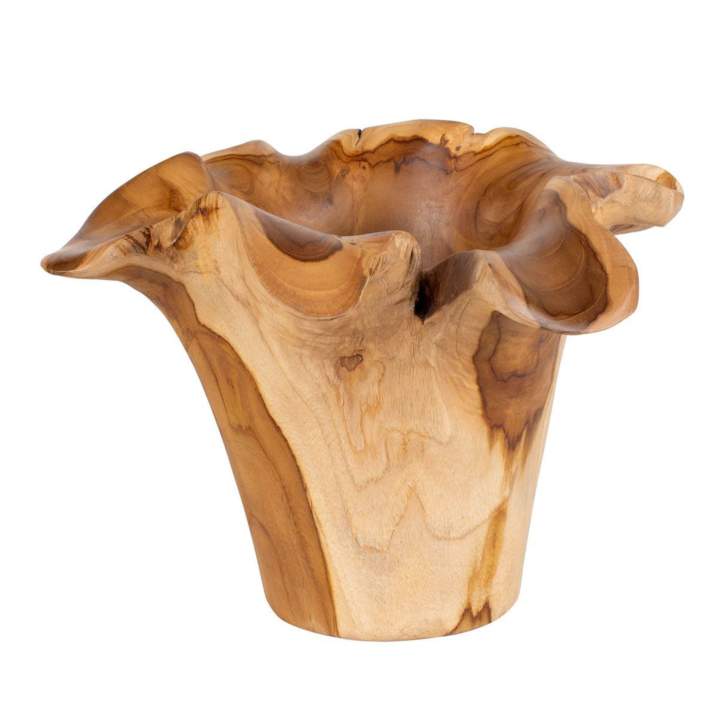 Teak Flow Indoor-Outdoor Bowl, Natural – detail view
