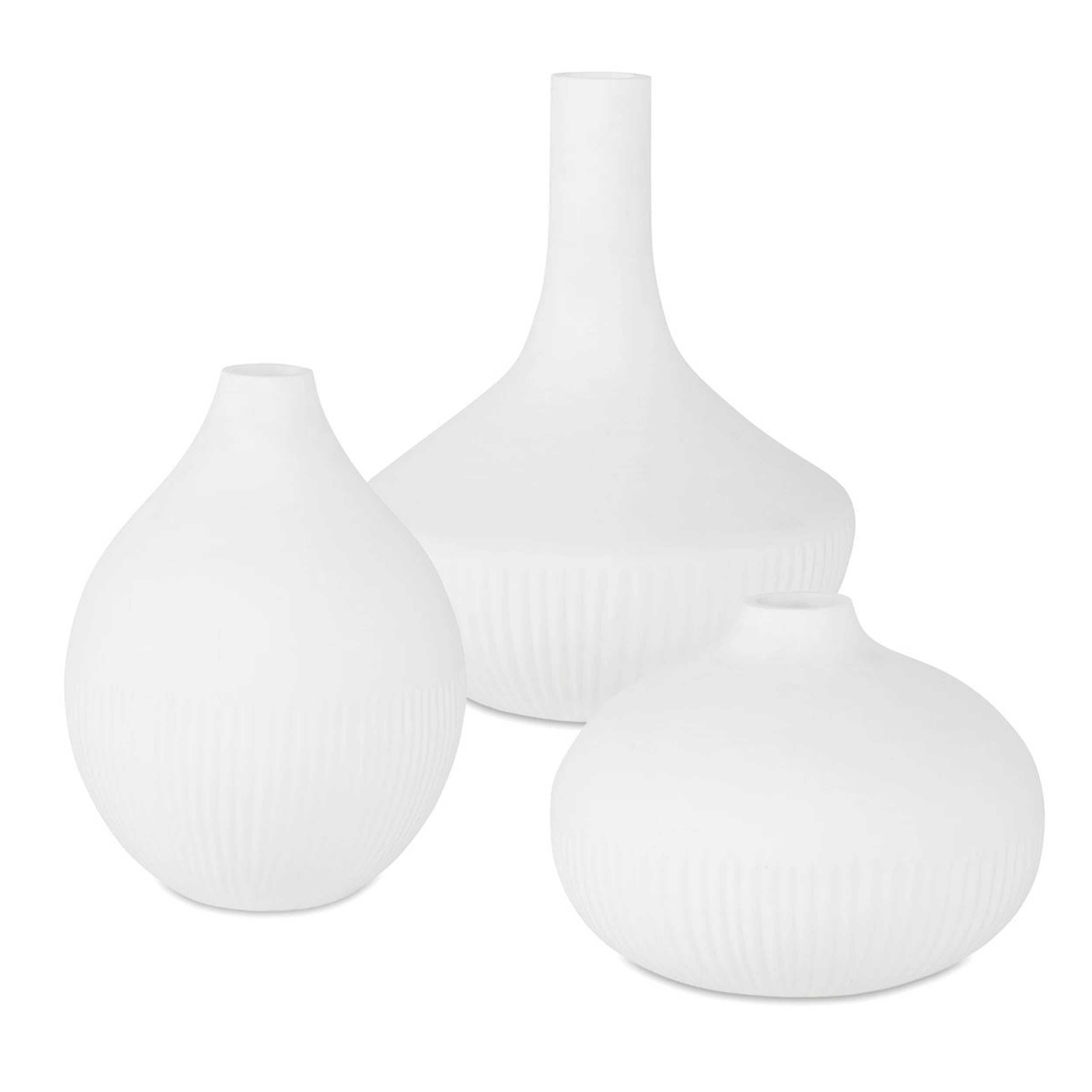 Apothecary Vases, White, Set of 3