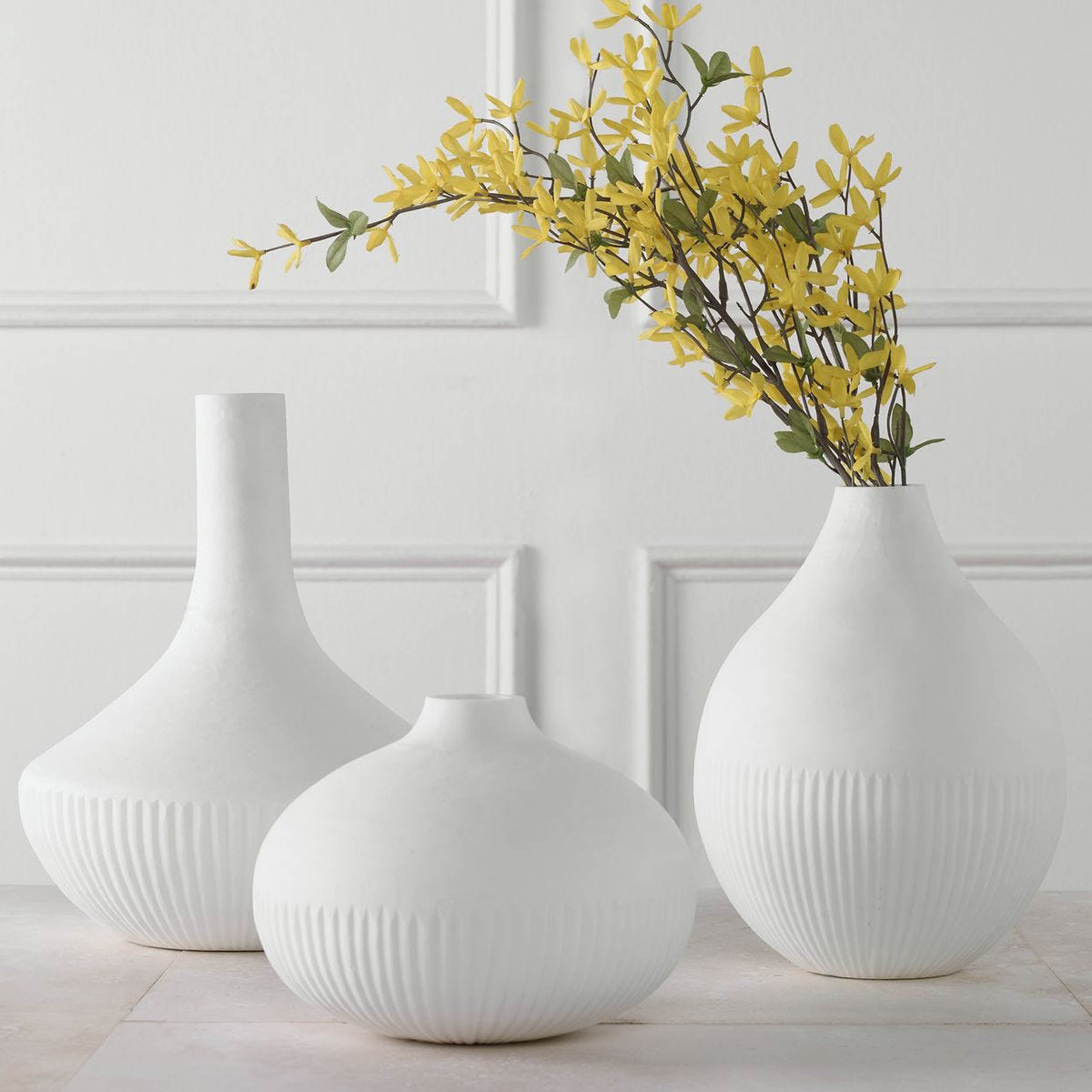 Apothecary Vases, White, Set of 3