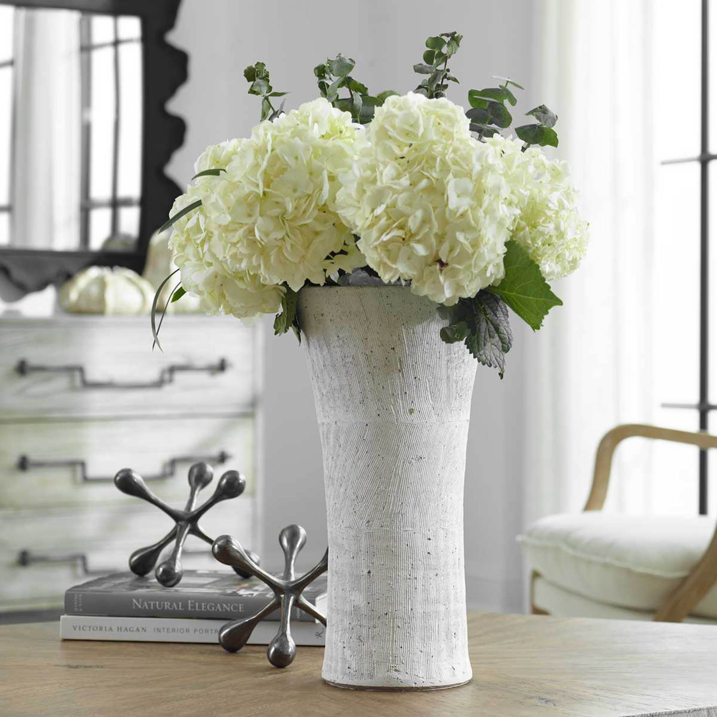 Floreana Vase, Tall, White