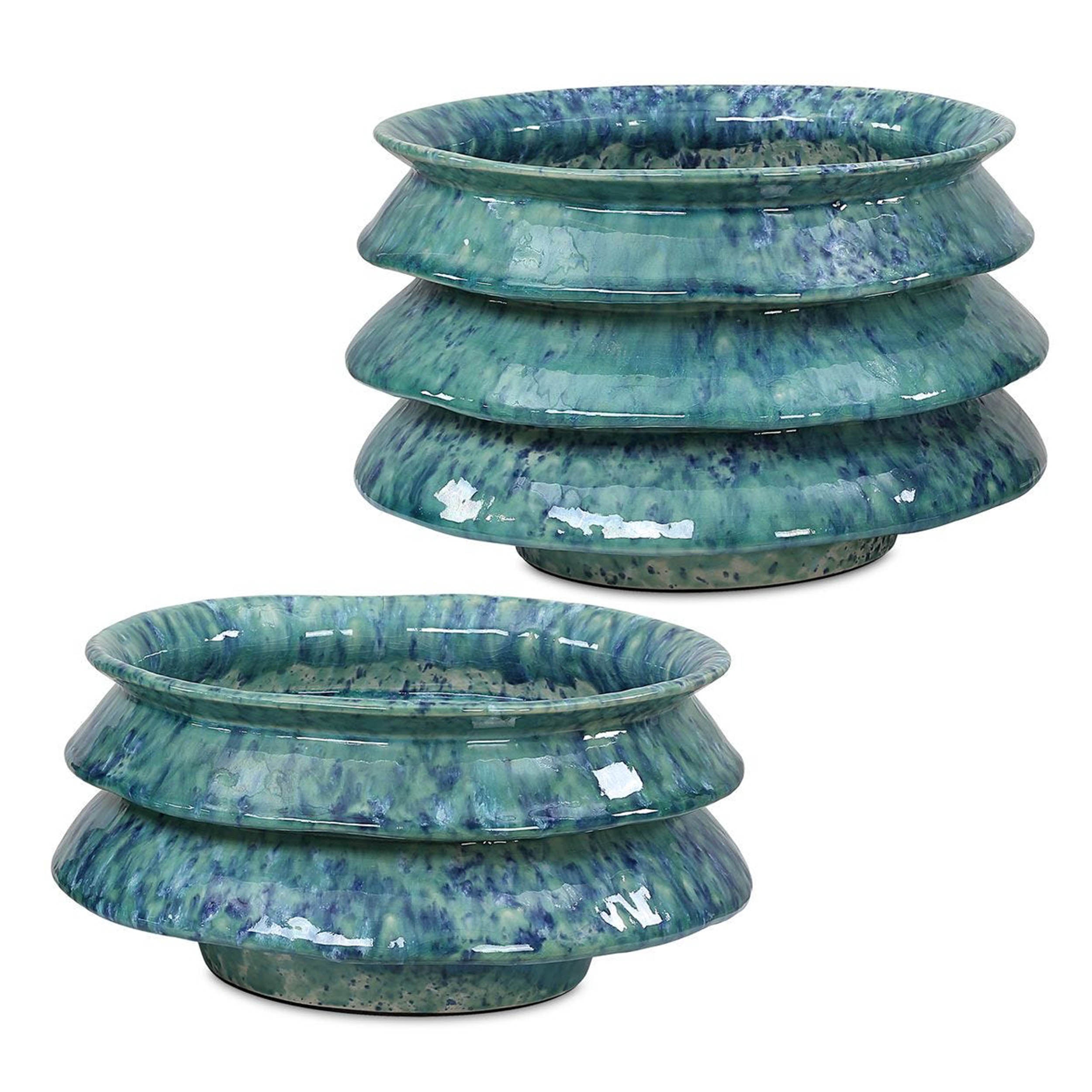ZigZag Bowls, Blue, Set of 2