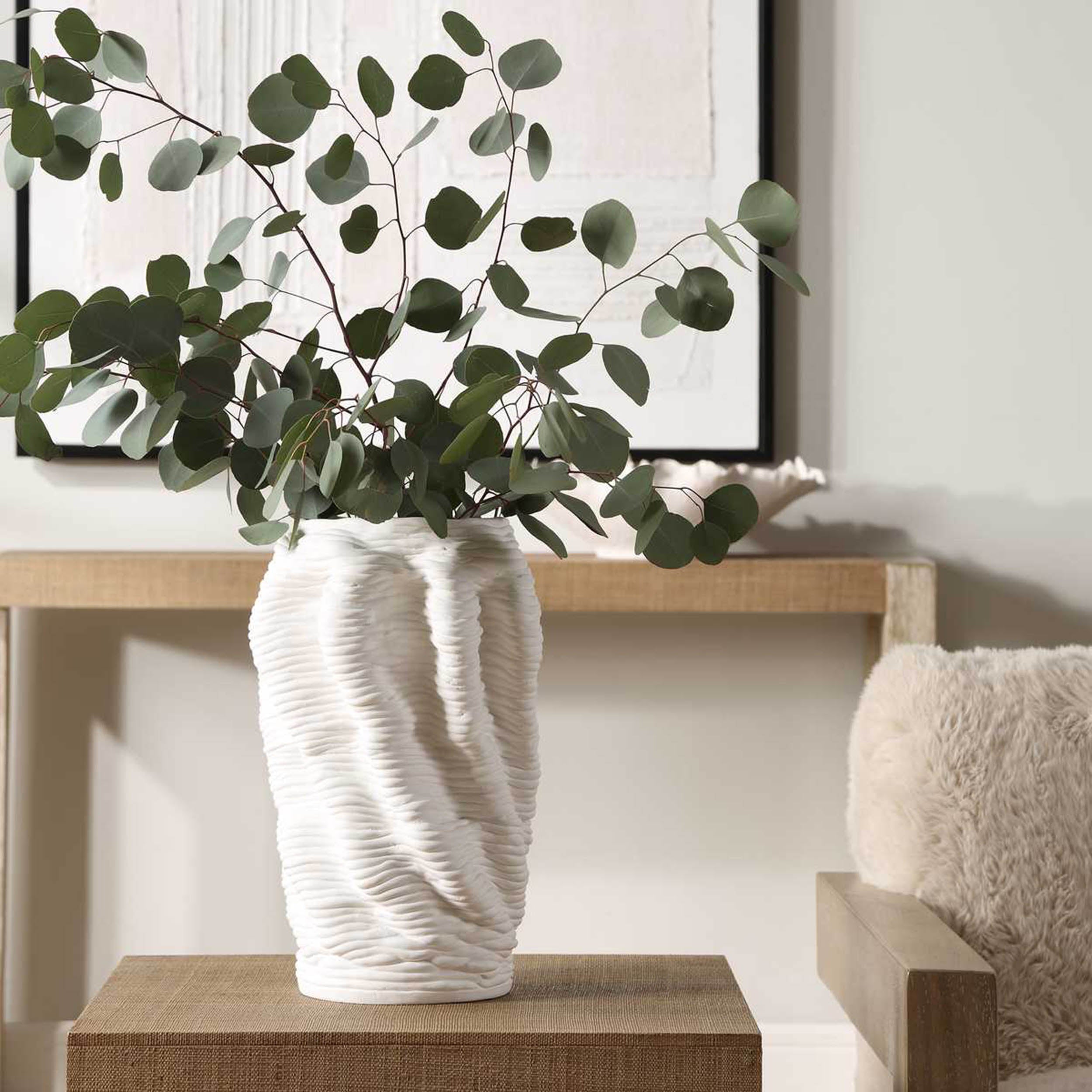 Stratified, Vase, White