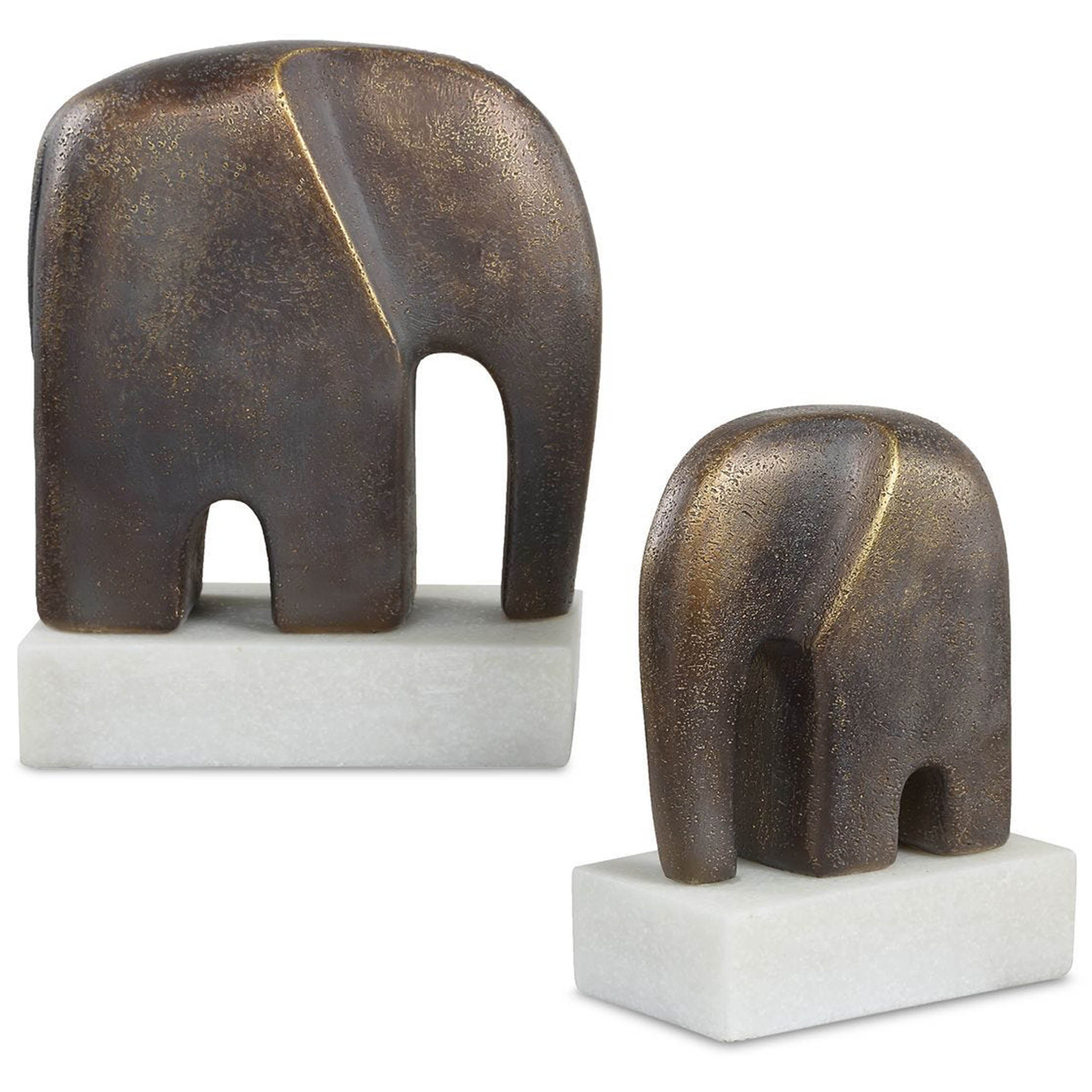 Timeless Tusk Sculptures, Bronze, Set of 2 – detail view