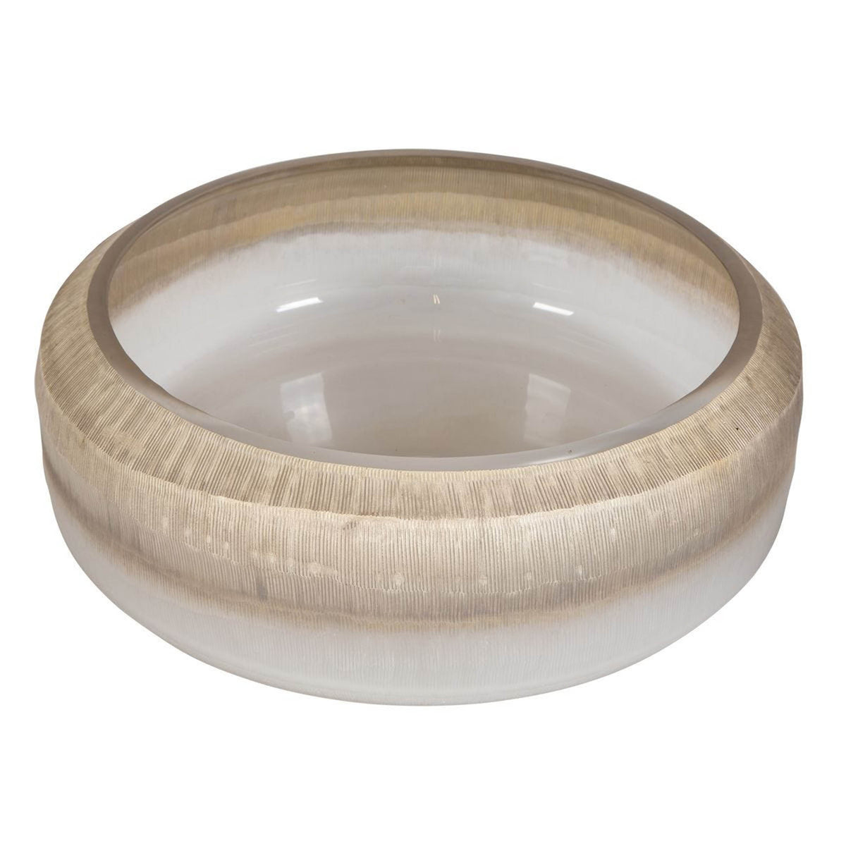 Ombra Bowl, White Statement Home Furniture Piece – styled in a room setting