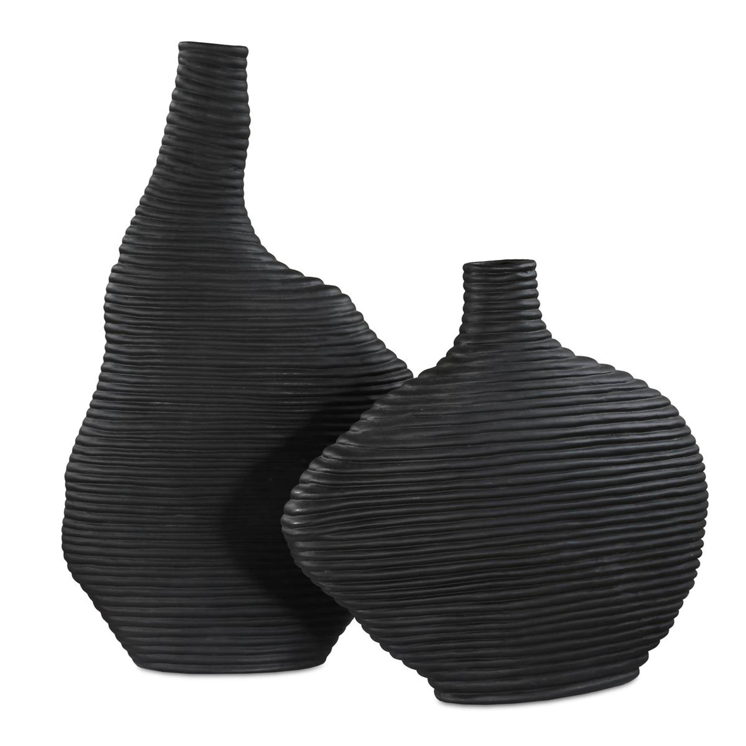 Duostacked Vases, Black, Set of 2