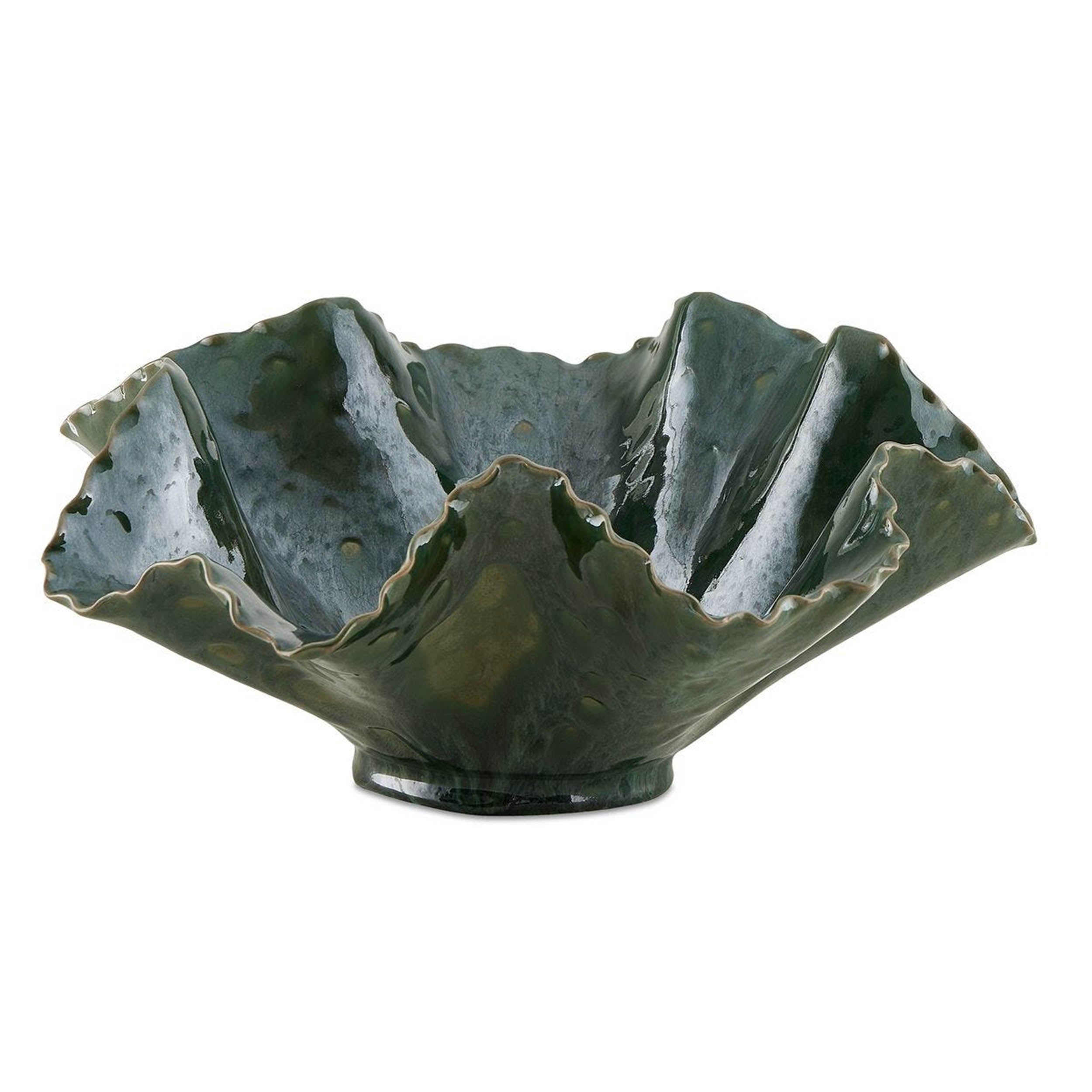 Verdant Bloom Indoor-Outdoor Bowl, Green