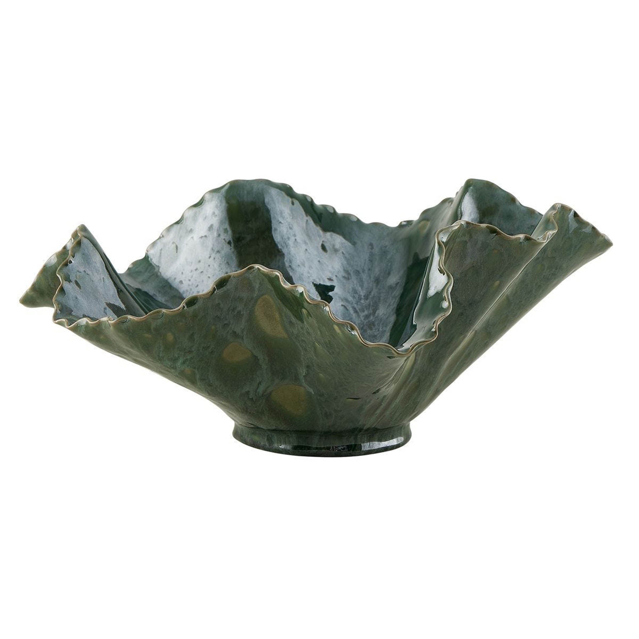 Verdant Bloom Indoor-Outdoor Bowl, Green